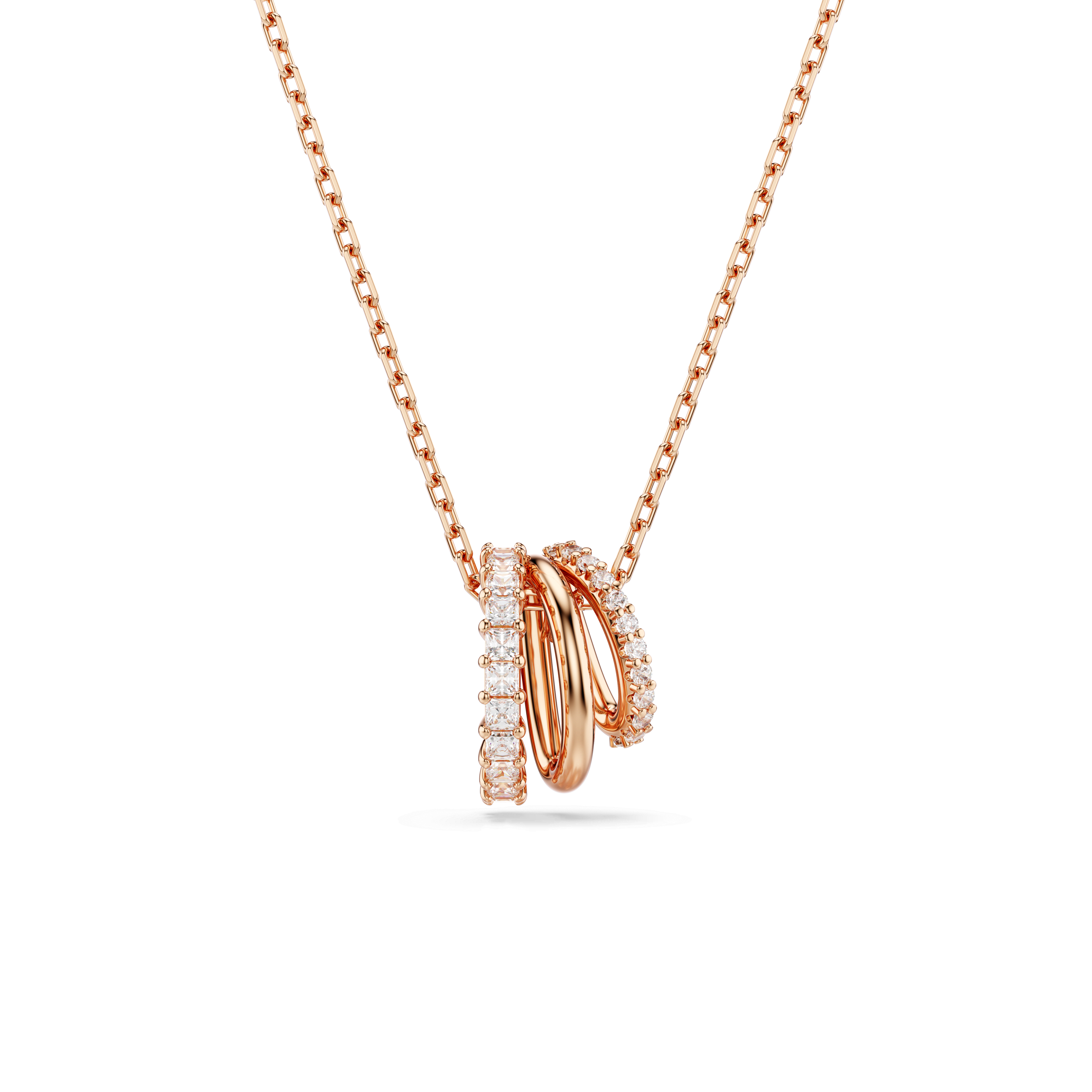 Swarovski Hyperbola pendant, Mixed cuts, White, 18K rose gold finish — article 5701494