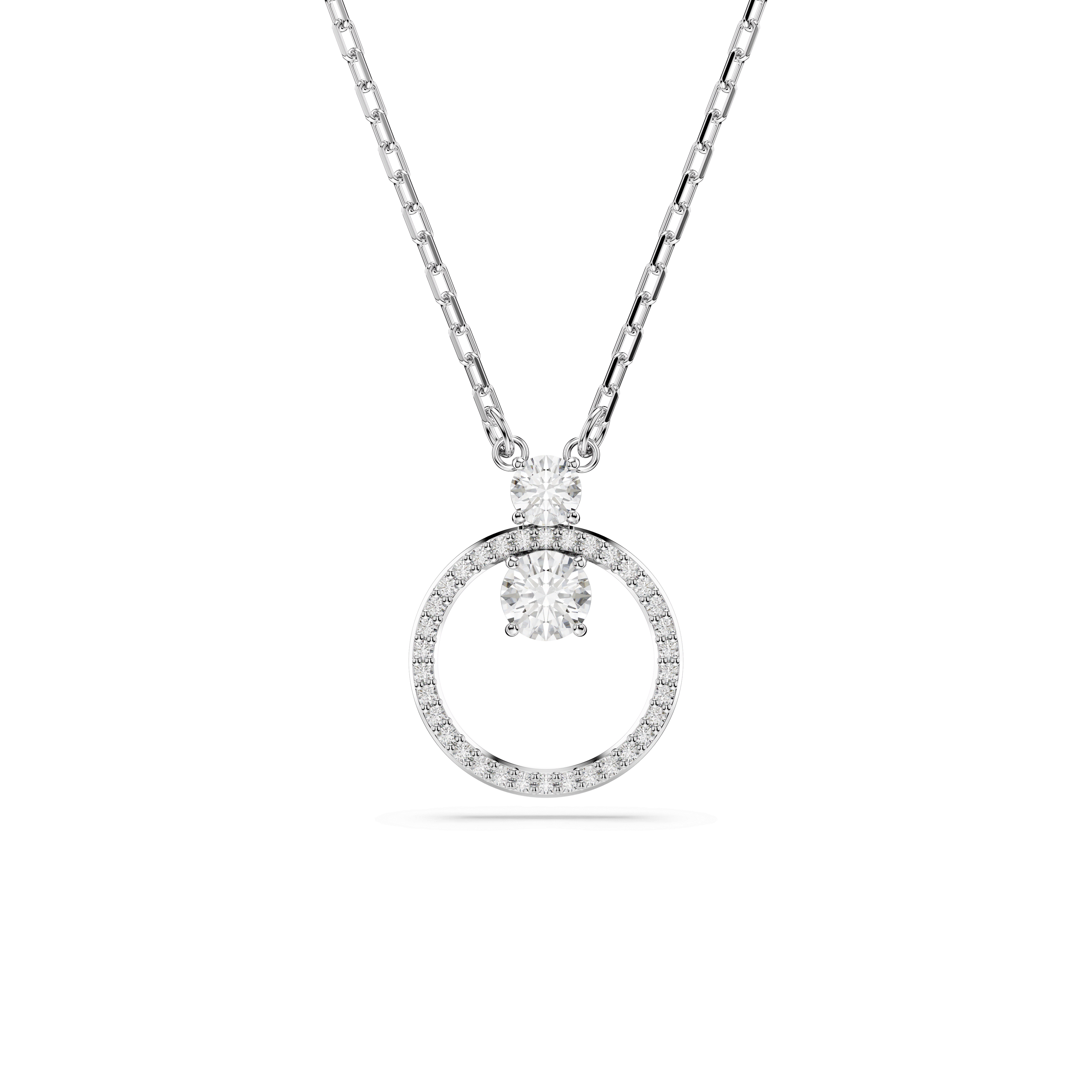 Swarovski Constella pendant, Pavé, Round cut, White, Rhodium plated — article 5701584