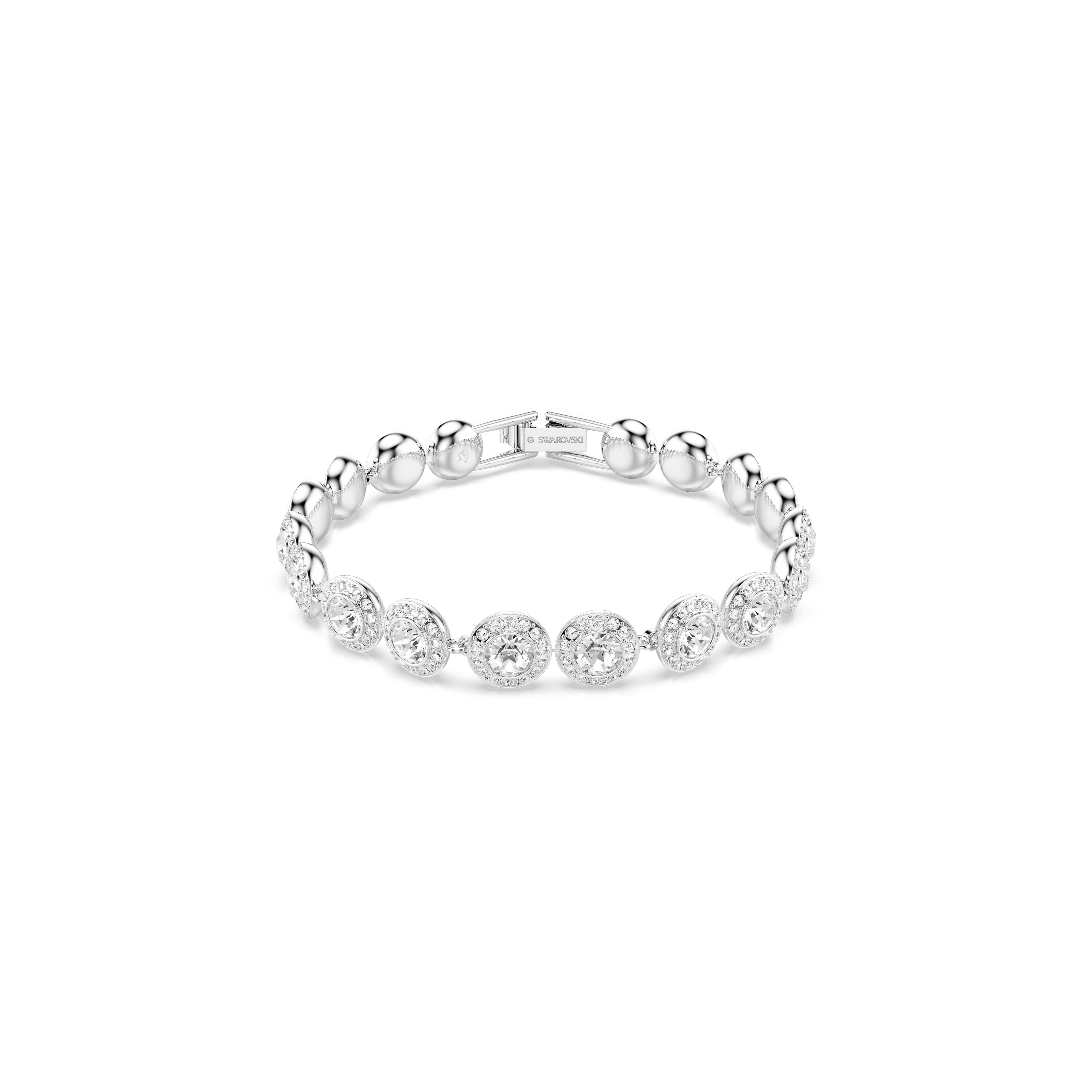 Swarovski Una Angelic bracelet, Round cut, White, Rhodium plated — article 5701617