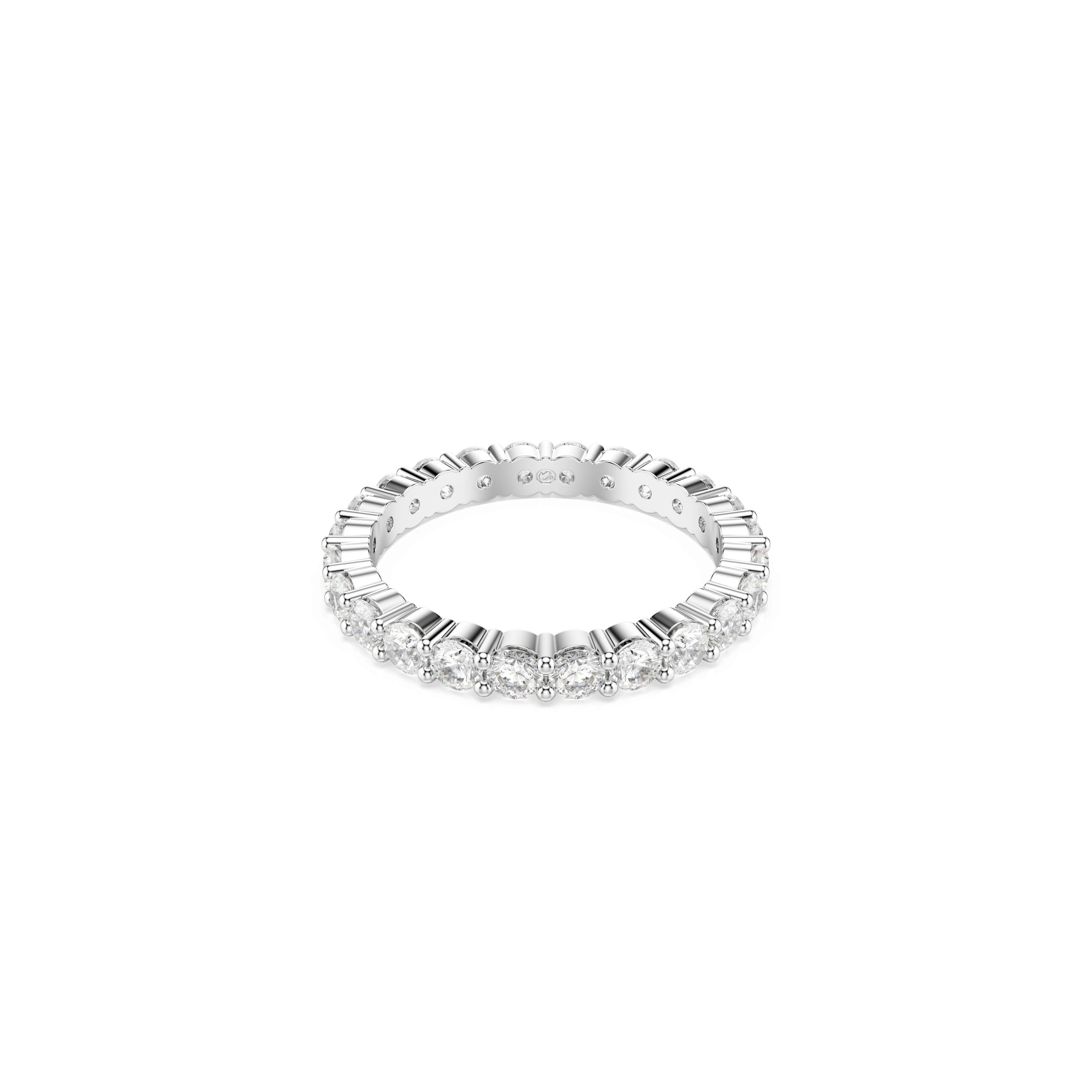 Swarovski Matrix Vittore ring, Round cut, White, Silver-tone finish — article 5705602