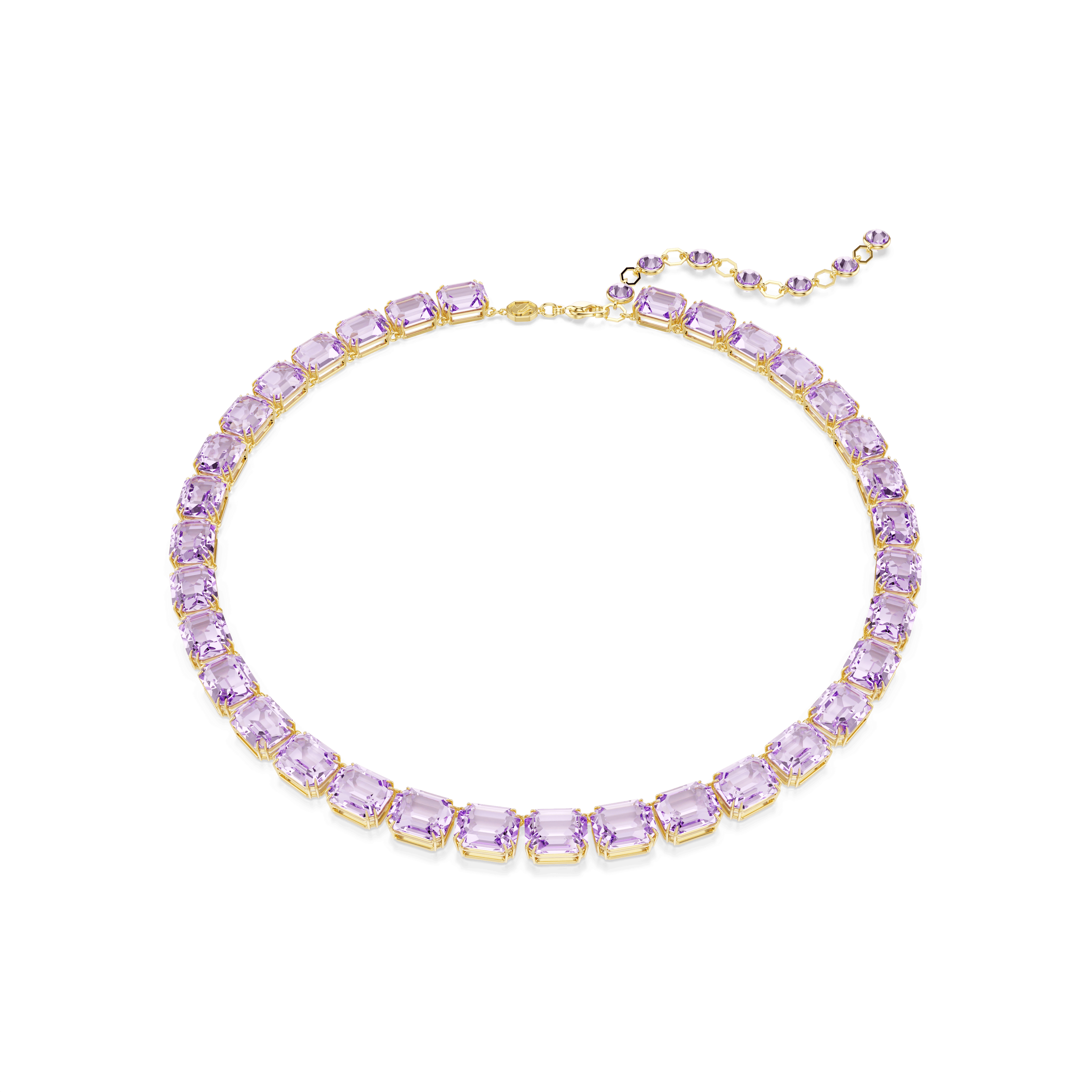 Swarovski Millenia necklace, Octagon cut, Purple, 18K gold finish — article 5705754