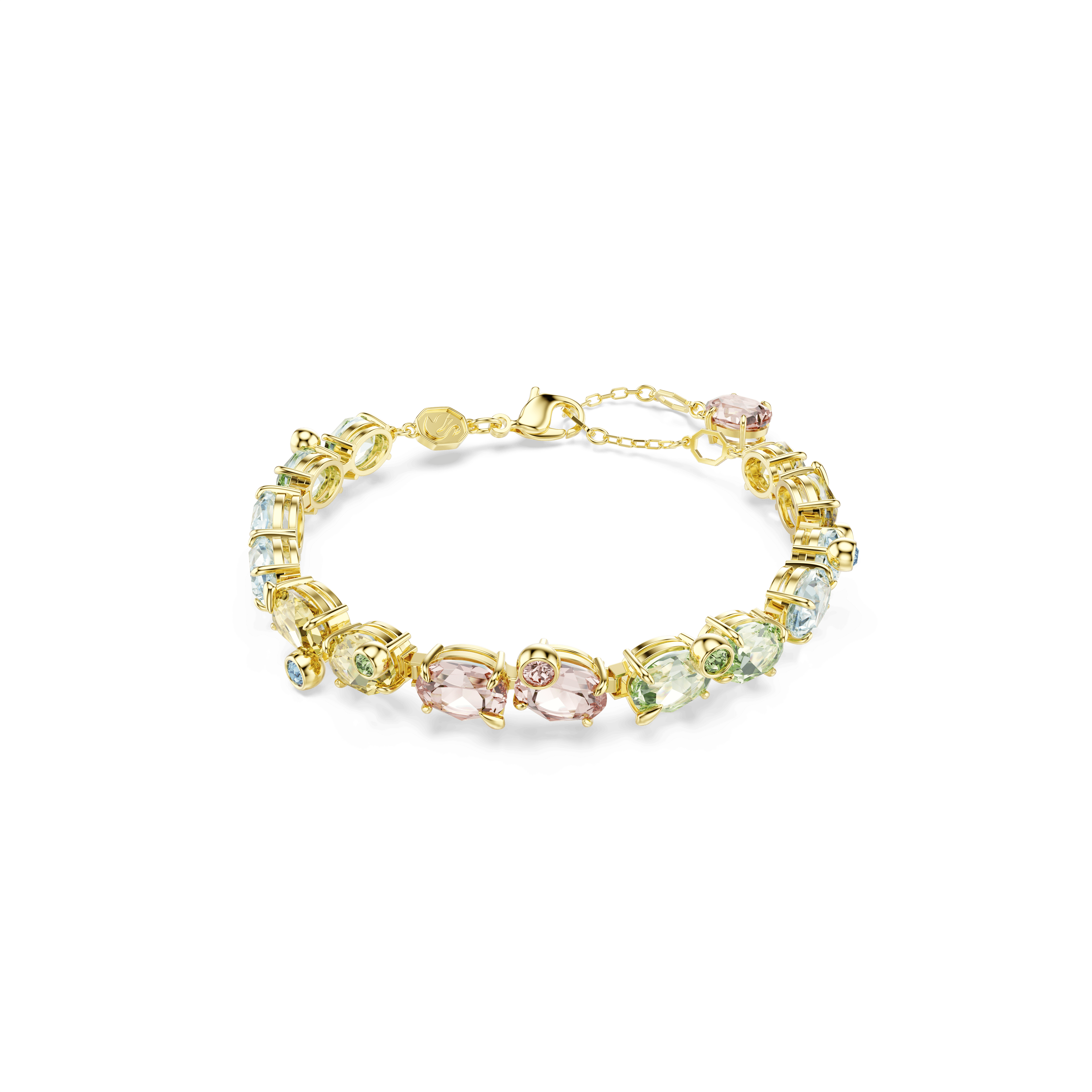 Swarovski Gema bracelet, Mixed cuts, Multicolored, 18K gold finish — article 5705808