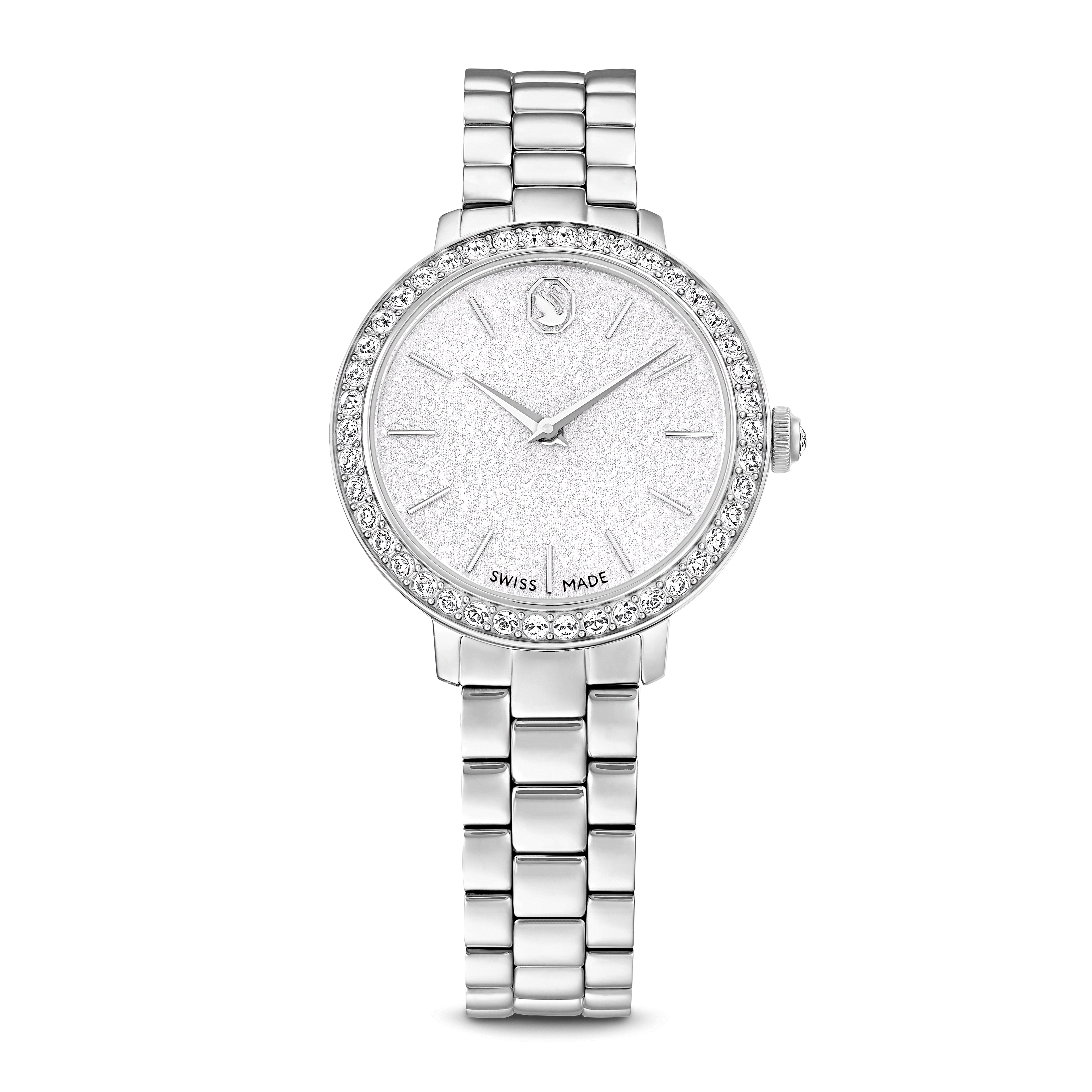 Swarovski Matrix 3-link watch, Swiss Made, Metal bracelet, Silver tone, Stainless steel — article 5706182