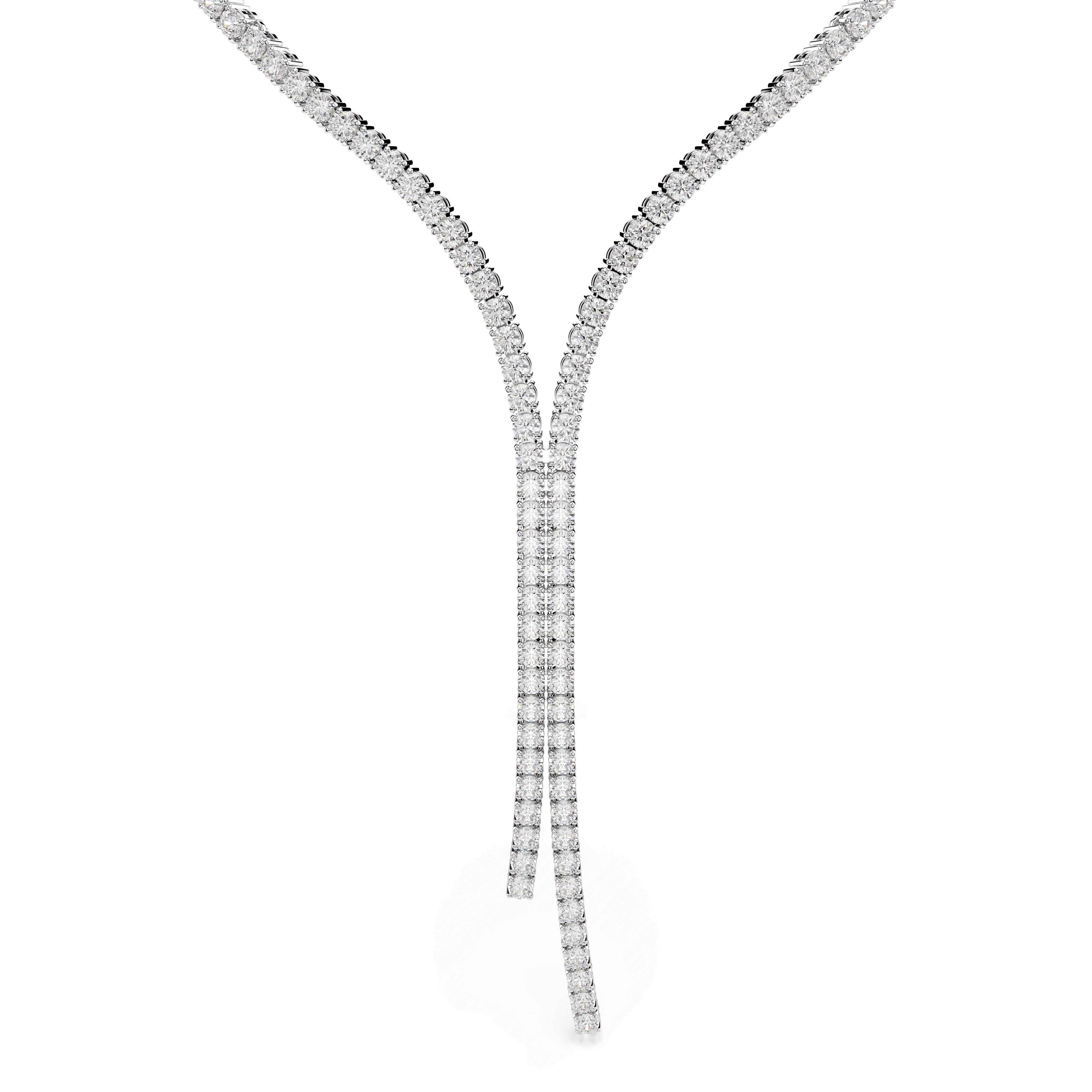 Swarovski Matrix Y necklace, Round cut, White, Rhodium plated — article 5707988