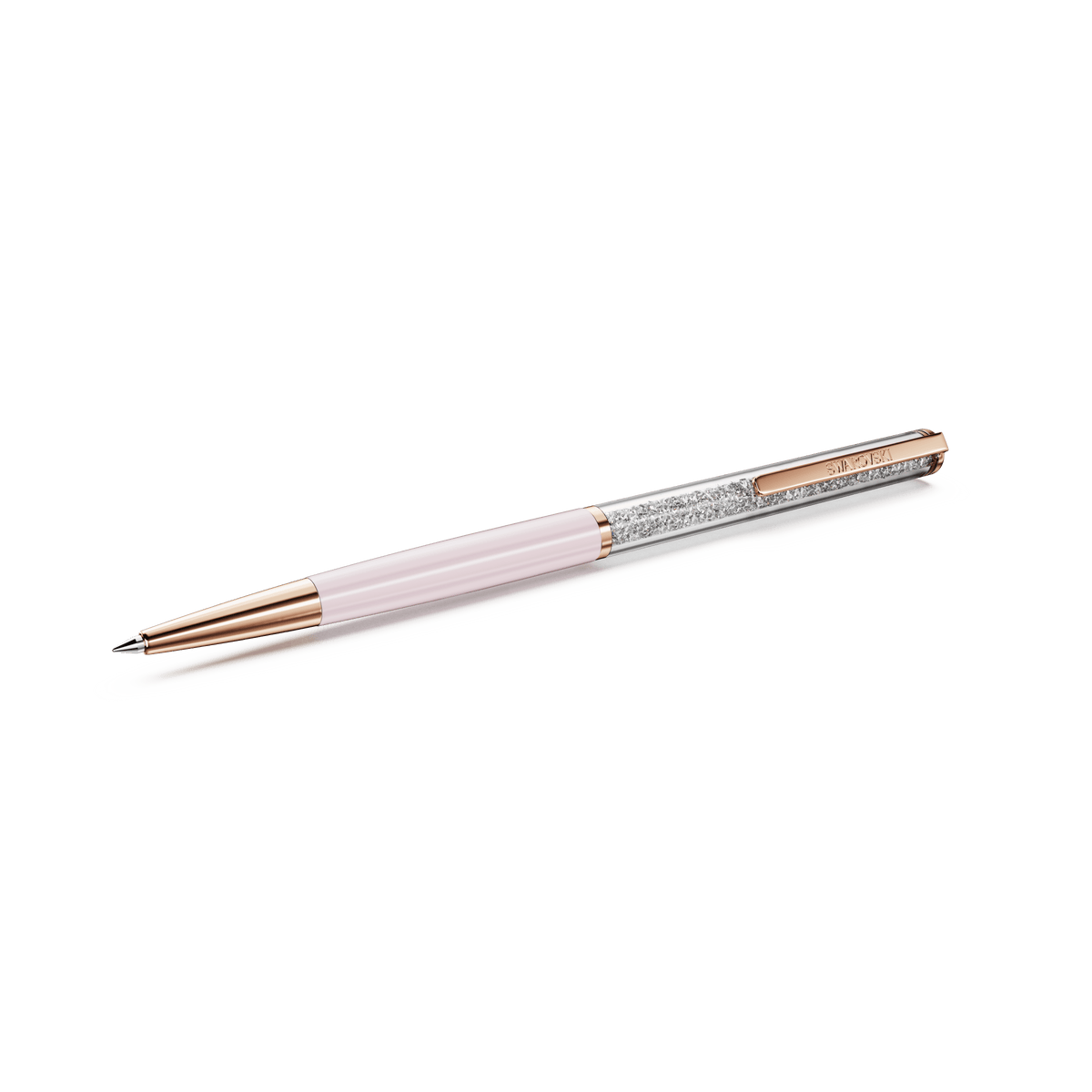 Crystalline ballpoint pen, Pink, Pink lacquered, Rose gold-tone plated