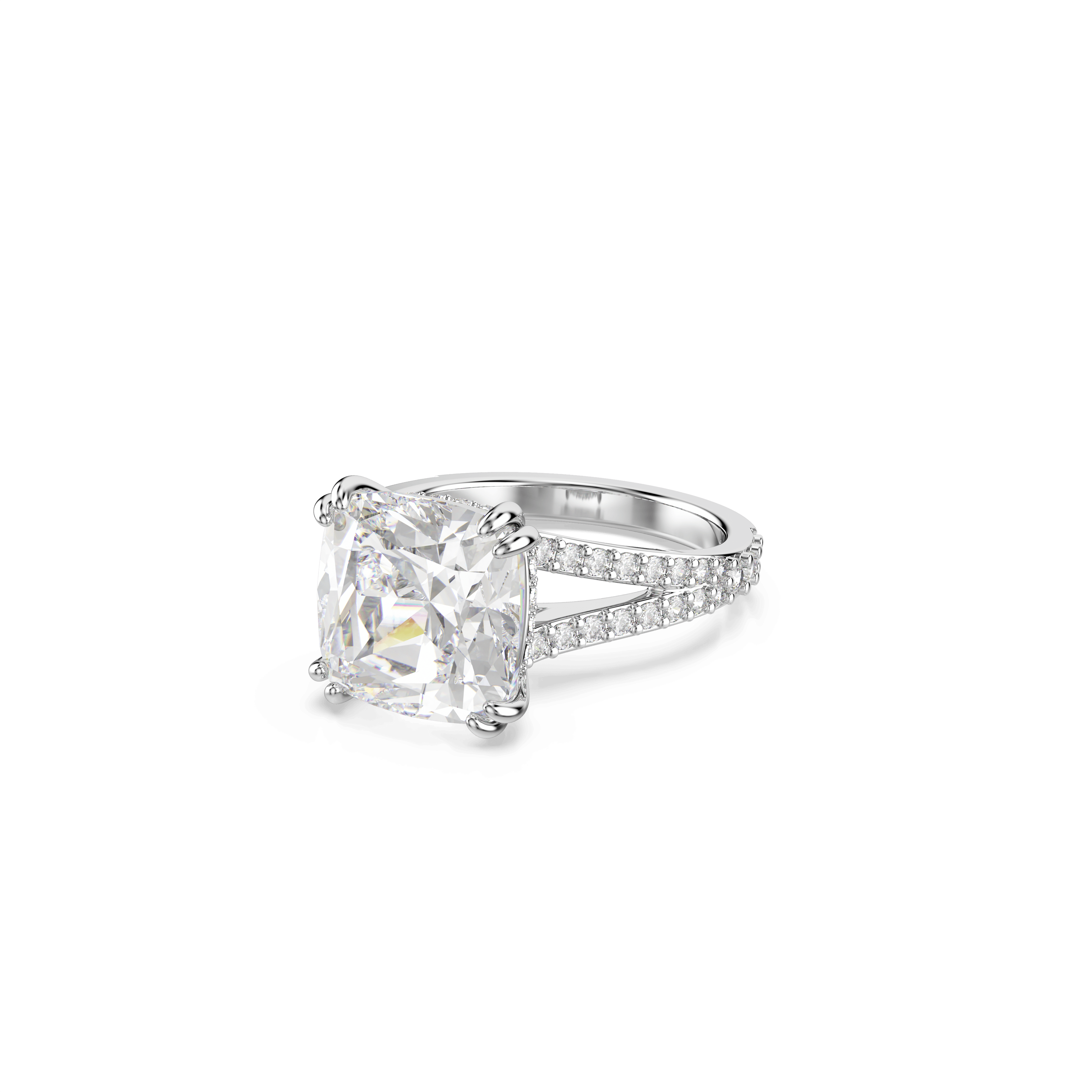Swarovski Stilla cocktail ring, Square cut, Pavé, White, Rhodium plated — article 5709905