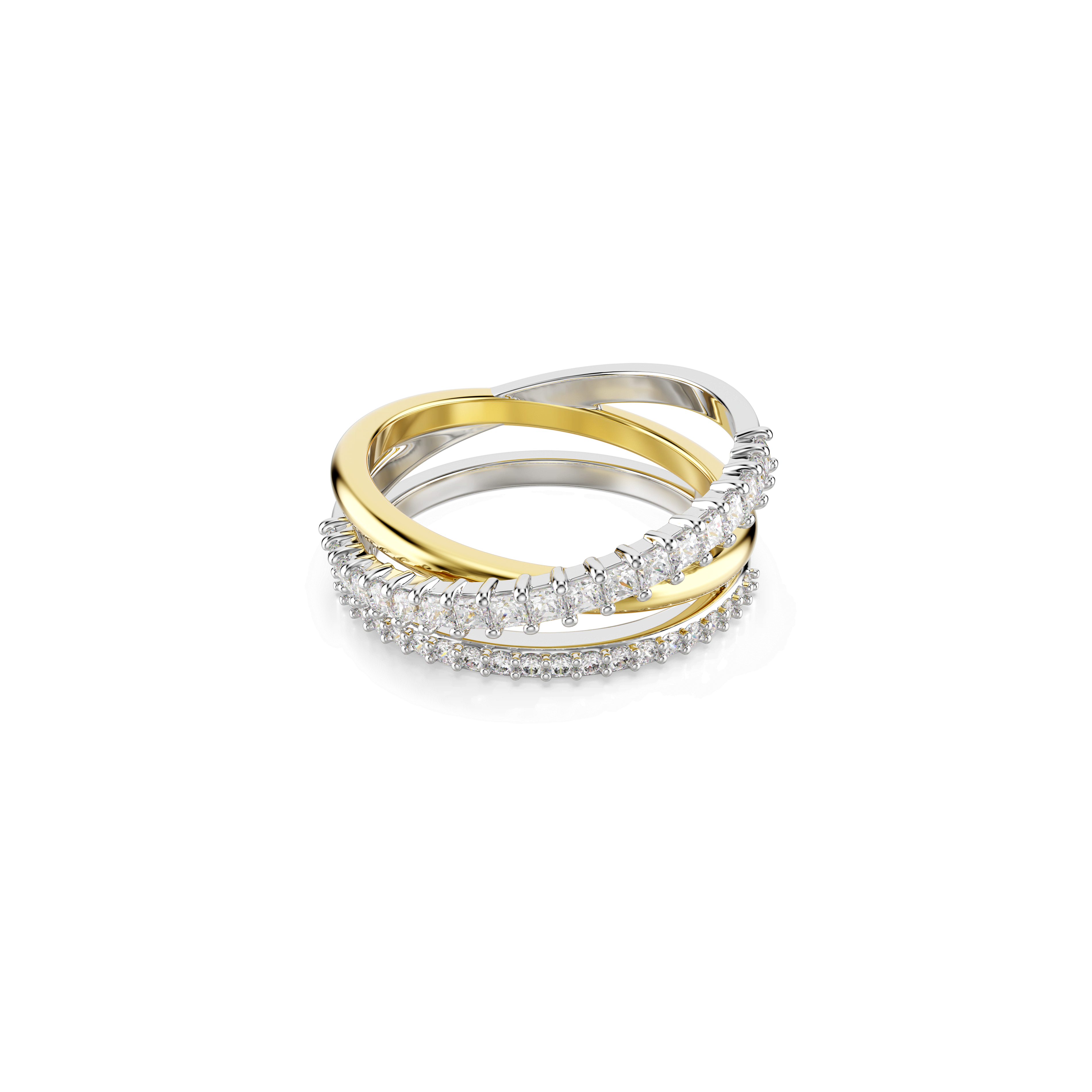 Swarovski Hyperbola ring, Mixed cuts, White, Mixed metal finish — article 5714162
