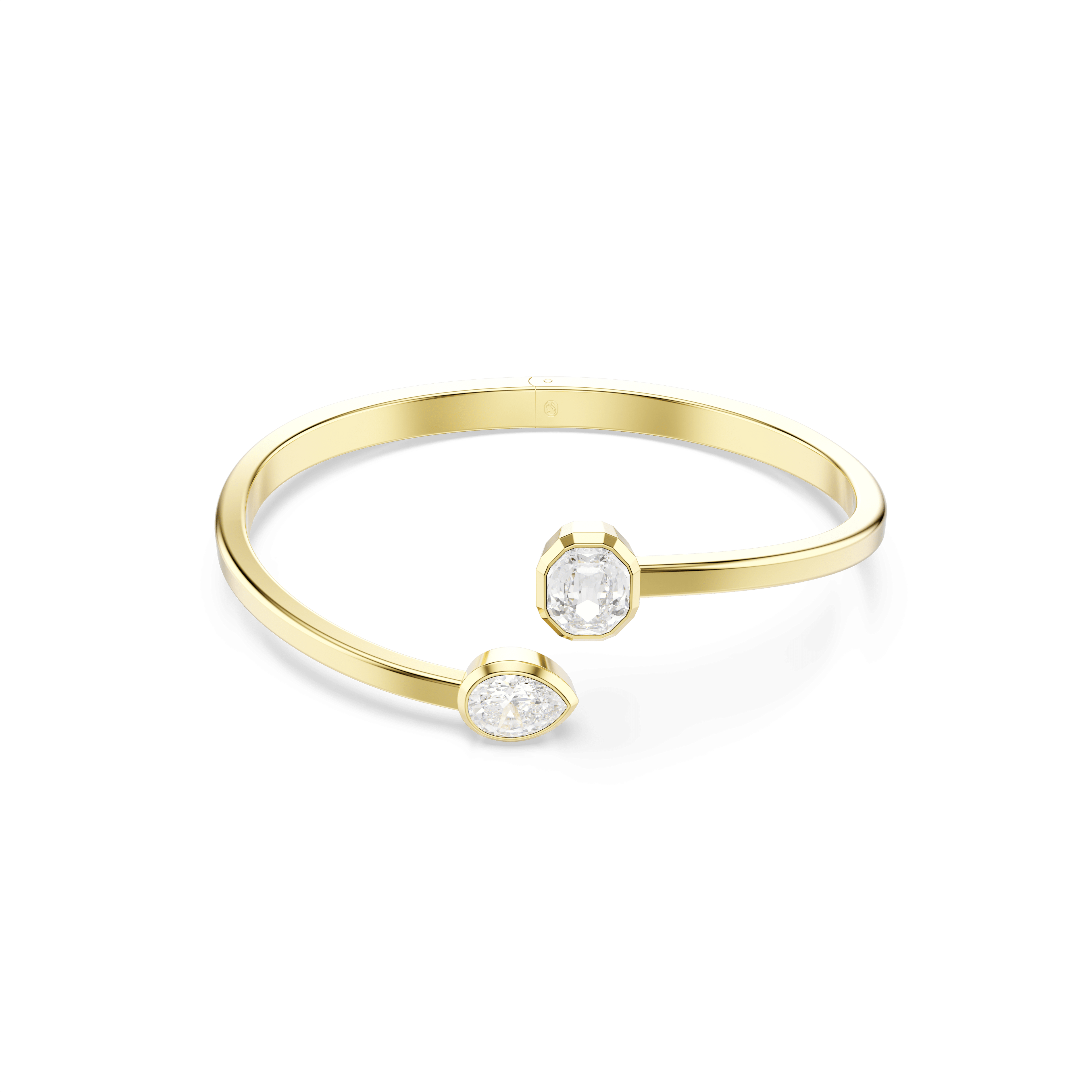Swarovski Imber bangle, Mixed cuts, White, 18K gold finish — article 5714316