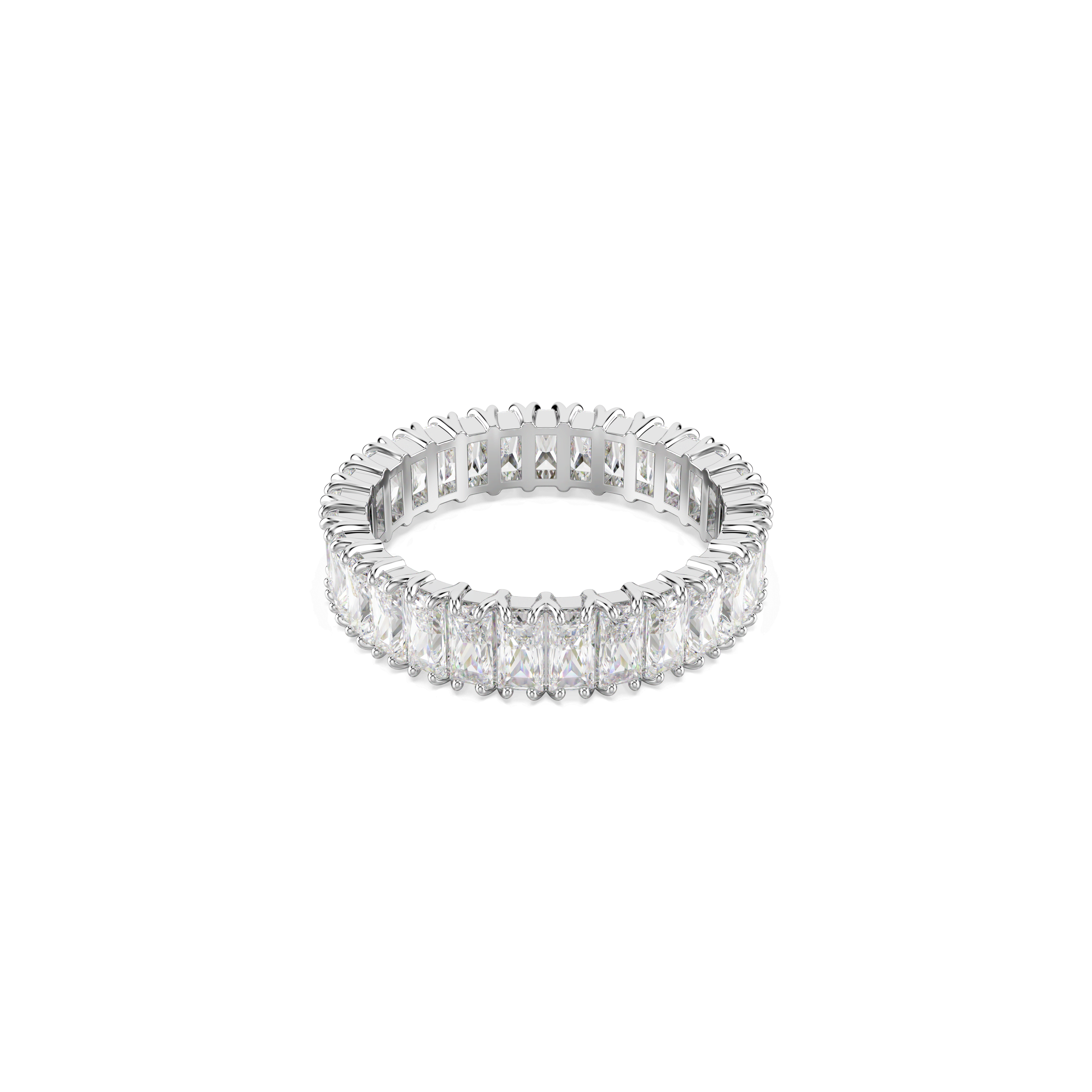 Swarovski Matrix ring, Baguette cut, White, Silver-tone finish — article 5714333