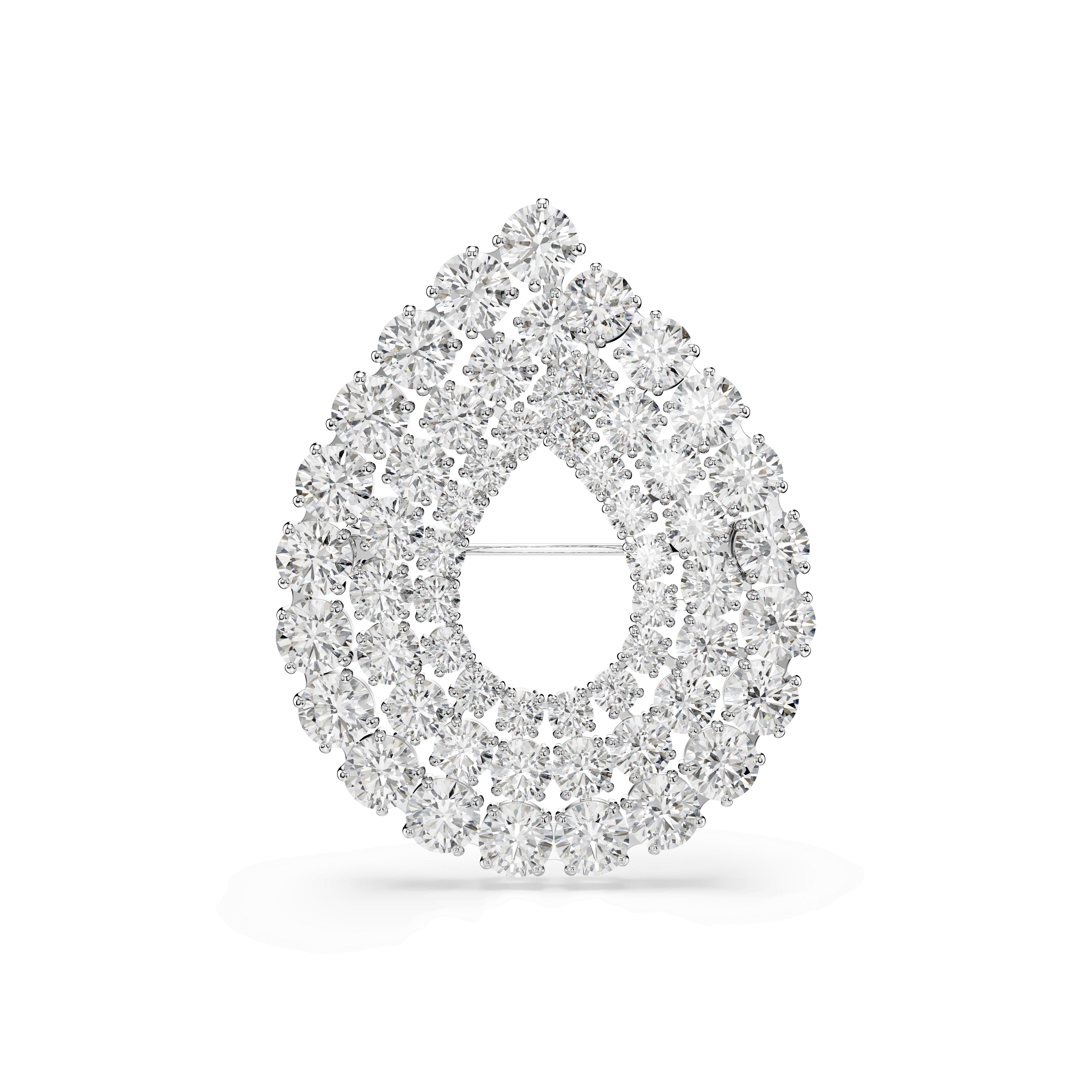 Swarovski Matrix brooch, Round cut, White, Rhodium plated — article 5714648