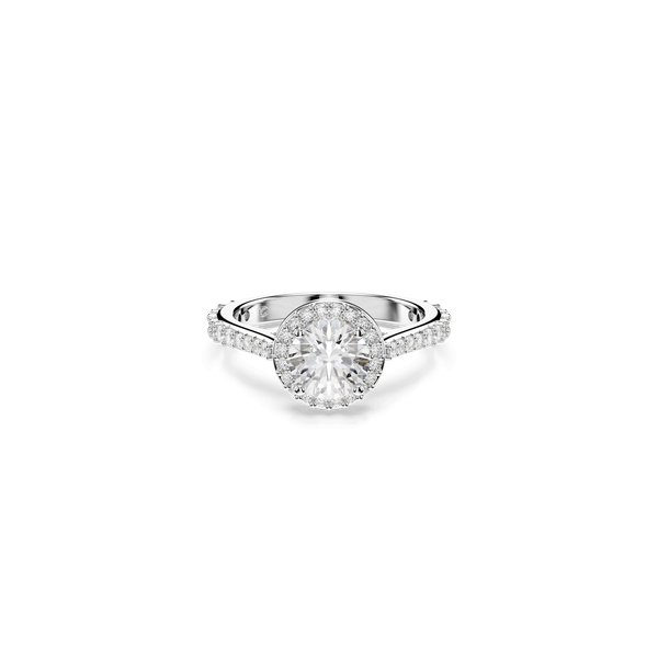 Una Angelic ring, Round cut, White, Silver-tone finish — article 5717927