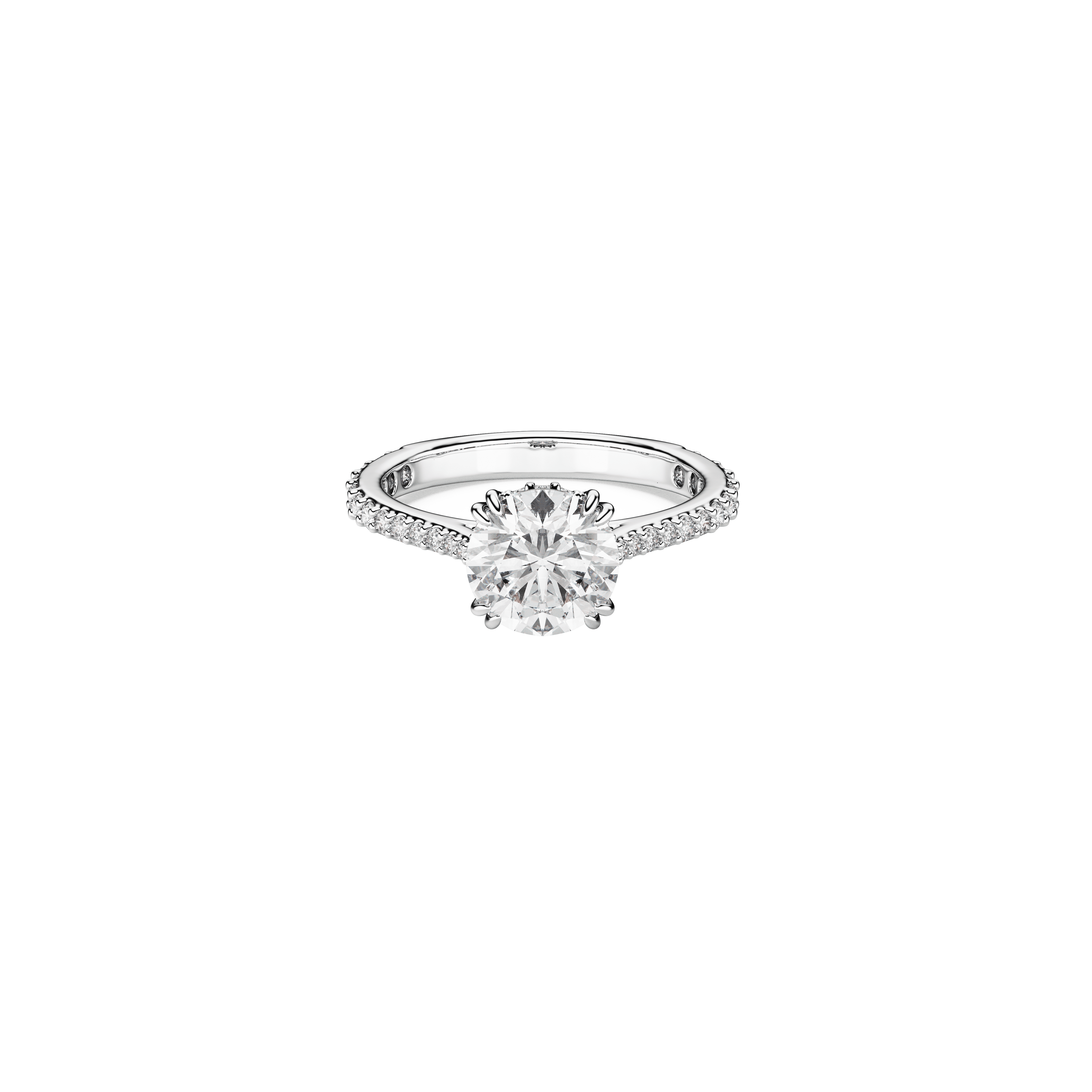 Swarovski Stilla cocktail ring, Round cut, Pavé, White, Silver-tone finish — article 5717935