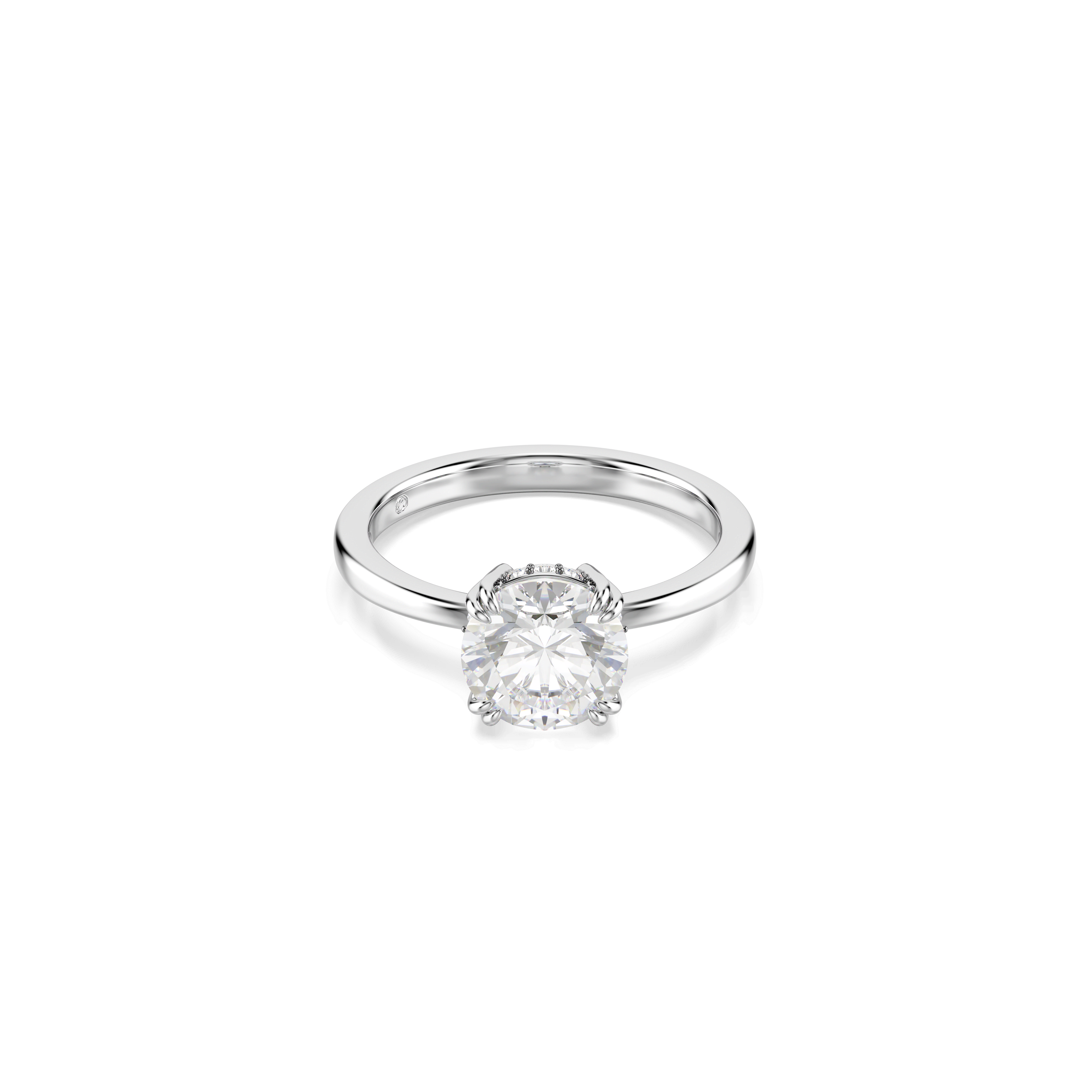 Swarovski Stilla cocktail ring, Round cut, White, Silver-tone finish — article 5717941