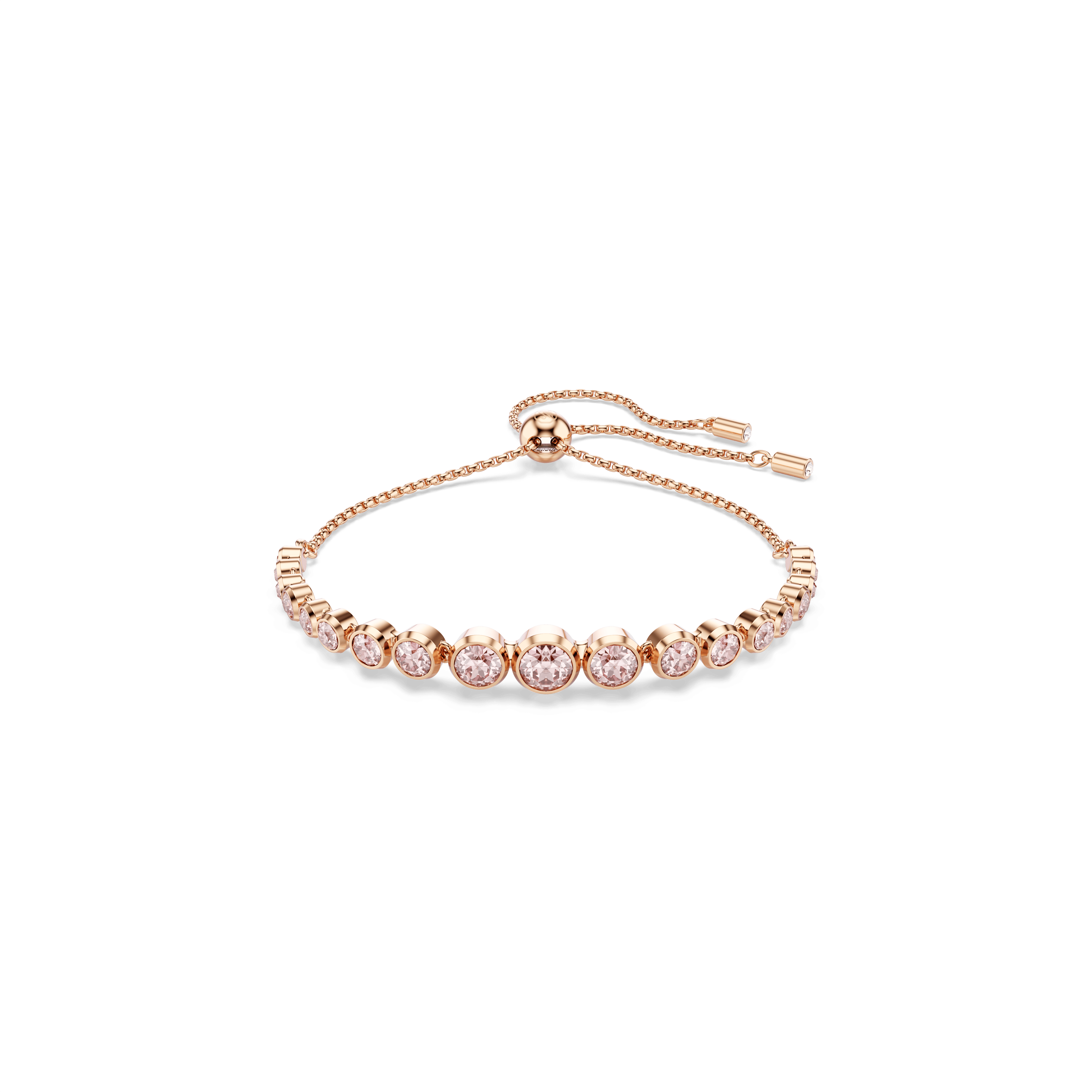 Swarovski Imber bracelet, Mixed round cuts, Pink, 18K rose gold finish — article 5718204