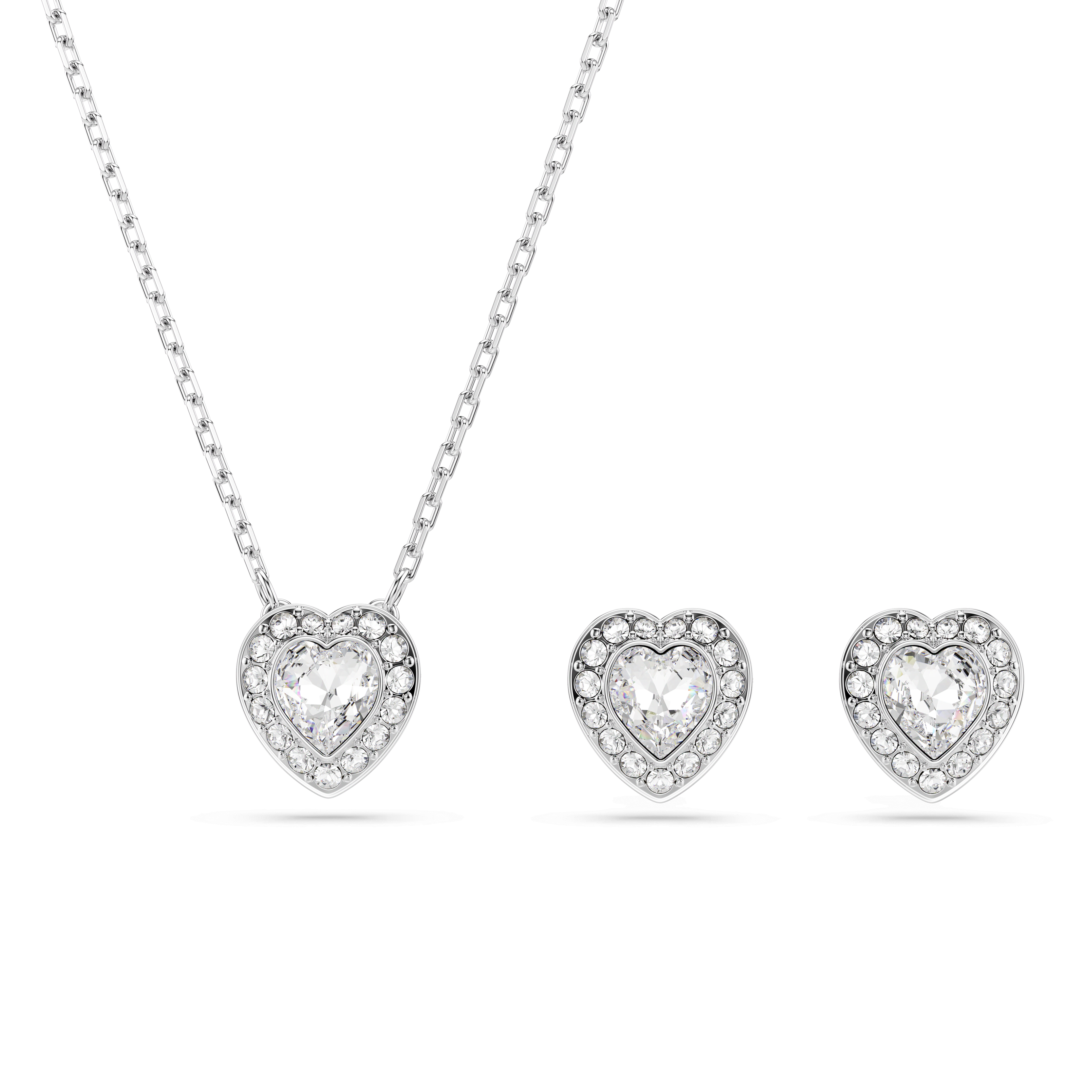 Swarovski Ariana Grande x Swarovski set, Mixed cuts, Heart, White, Rhodium plated — article 5720849