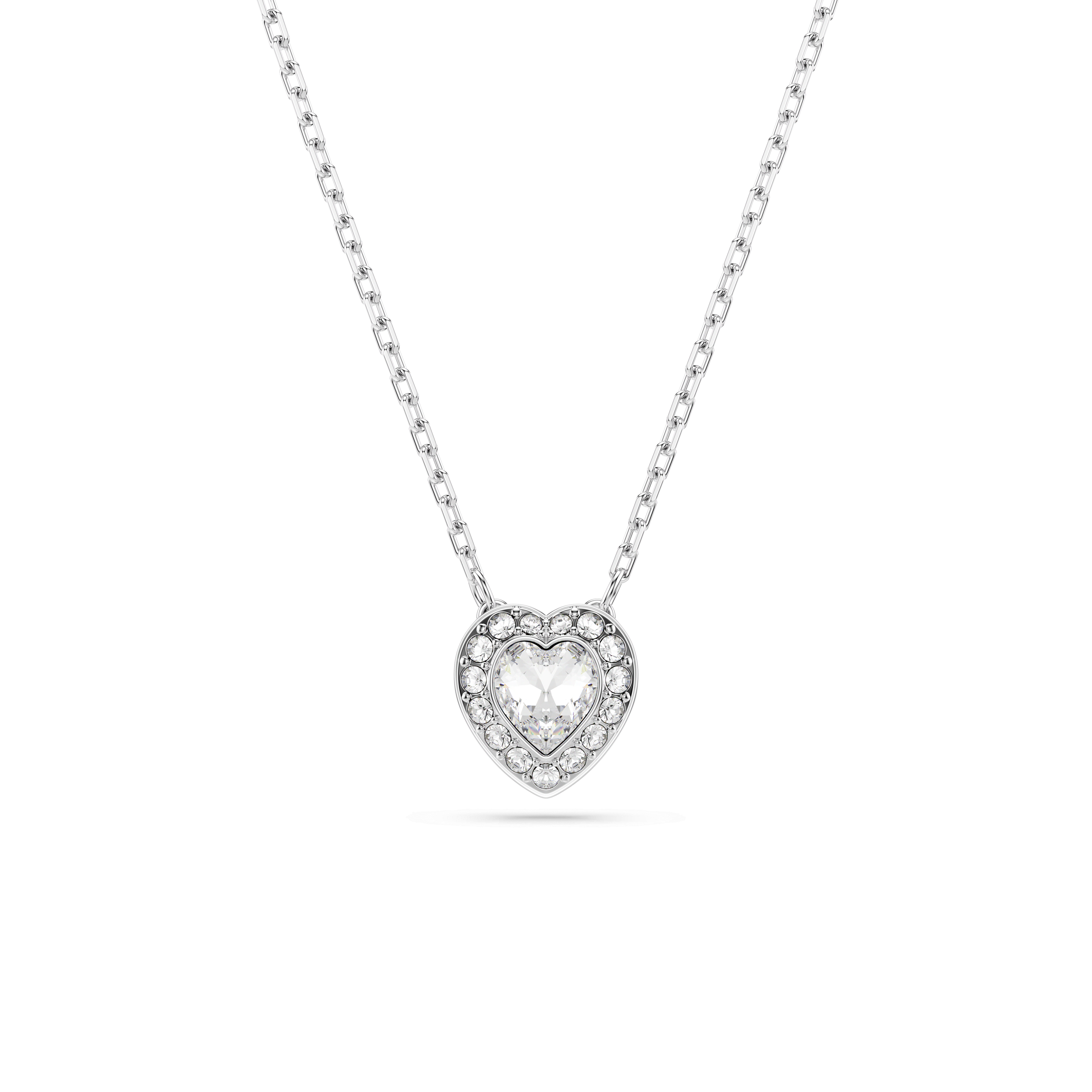Swarovski Ariana Grande x Swarovski pendant, Mixed cuts, Heart, White, Rhodium plated — article 5720852