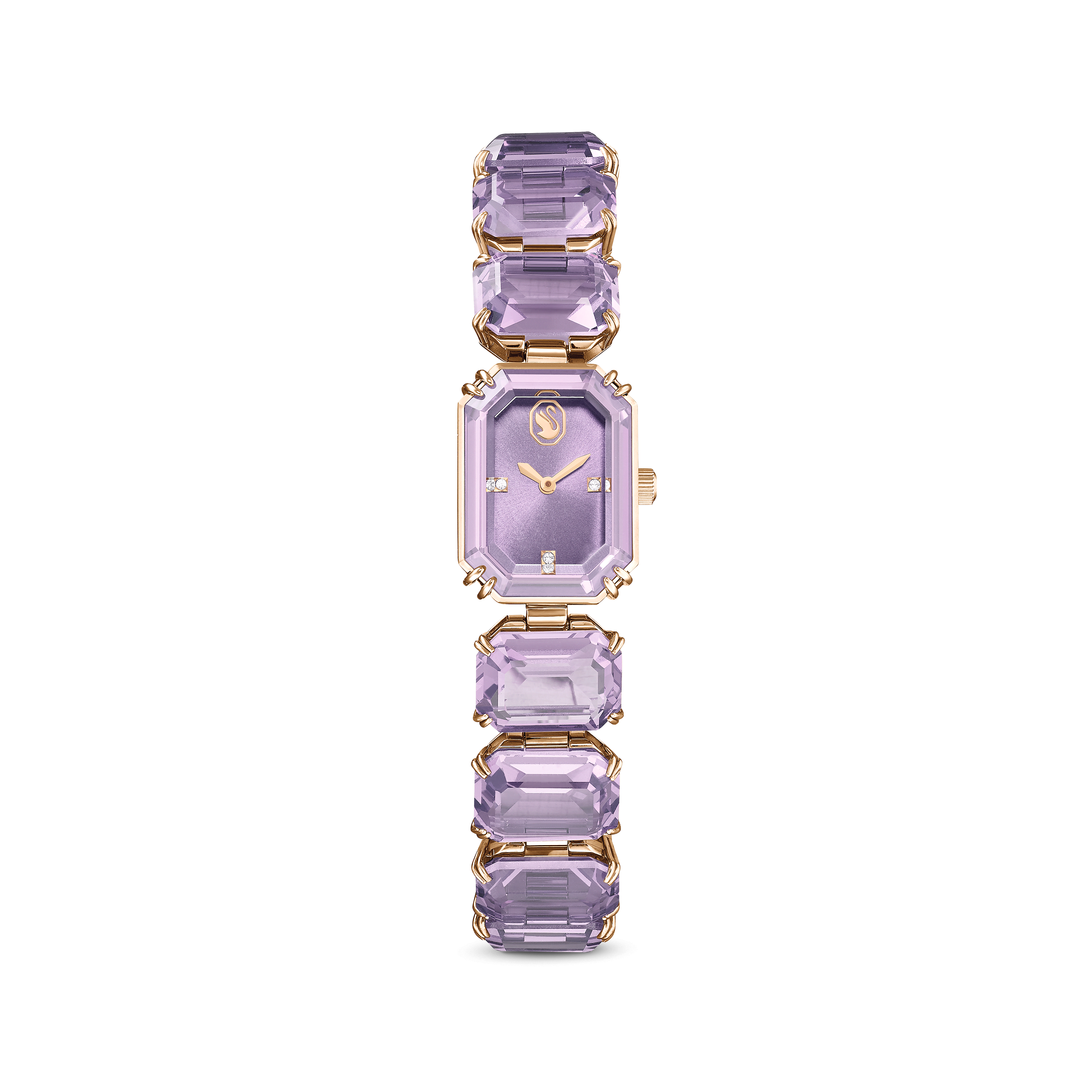 Swarovski Watch, Octagon cut bracelet, Purple, Champagne gold-tone finish — article 5722364