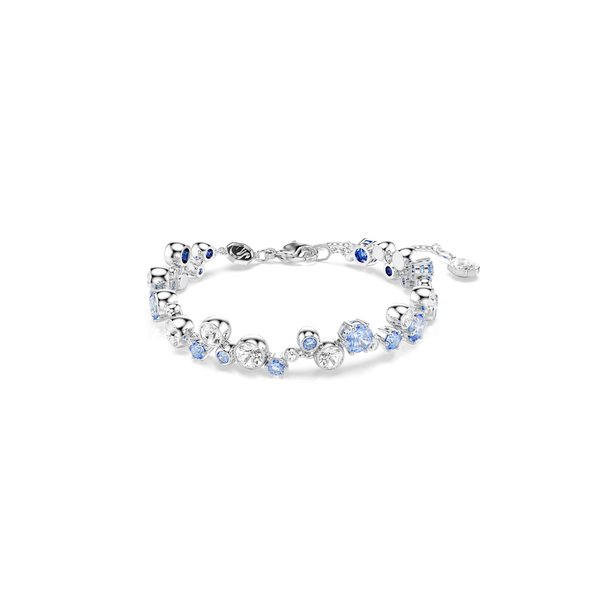 Constella bracelet, Mixed cuts, Blue, Rhodium plated