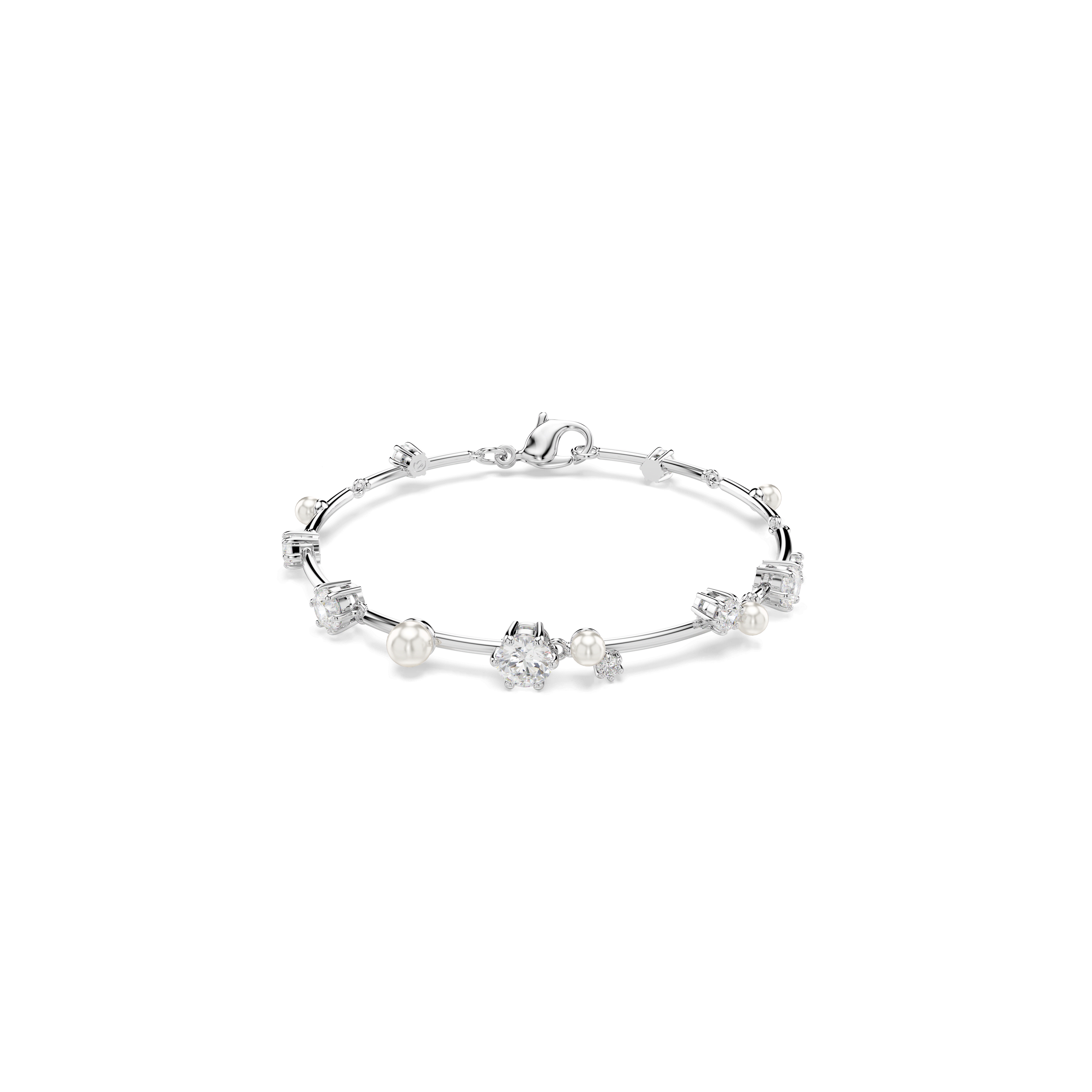 Swarovski Constella bracelet, Crystal pearl, Round cuts, White, Rhodium plated — article 5723960