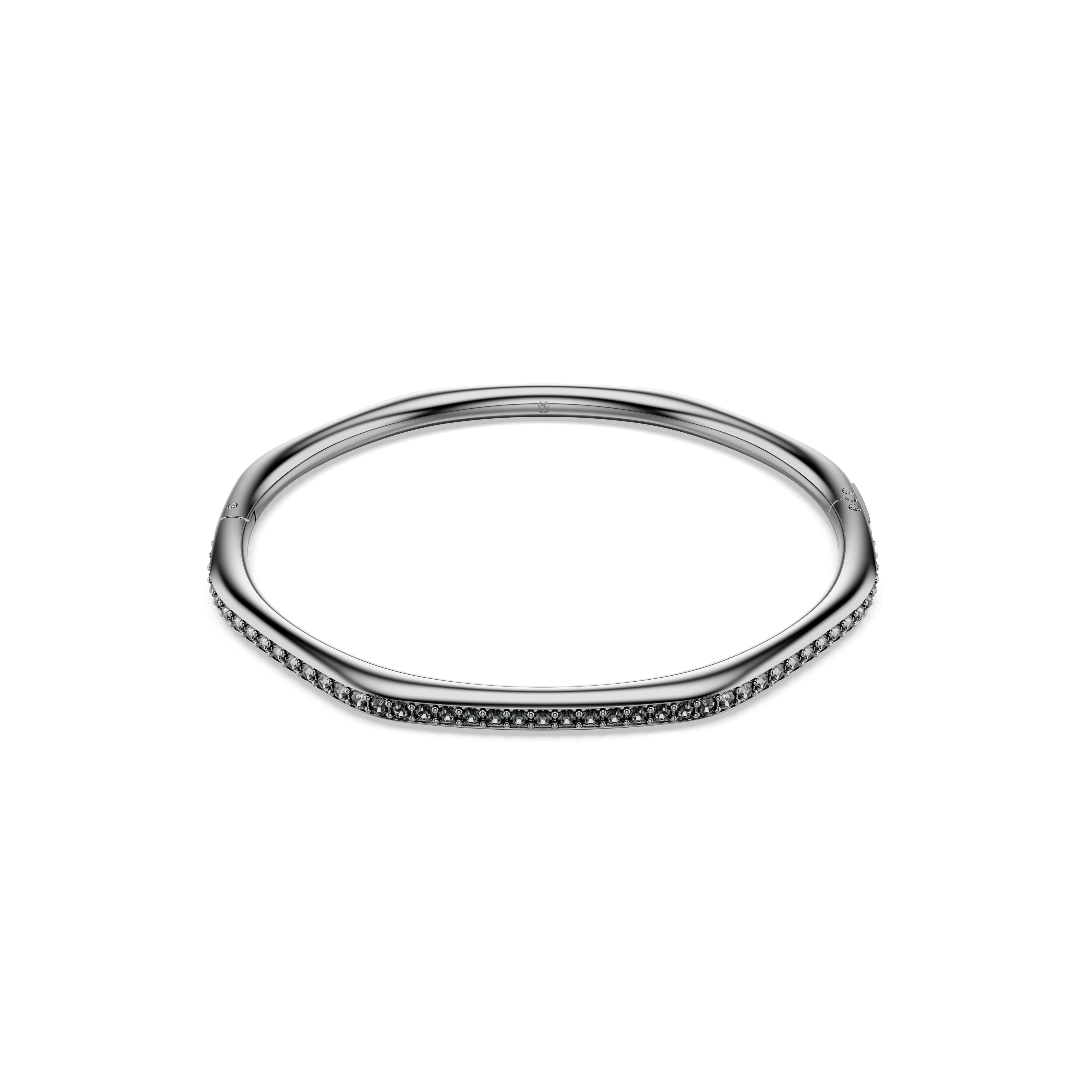 Swarovski Dextera bangle, Octagon shape, Round cut, White, Ruthenium plated — article 5724604