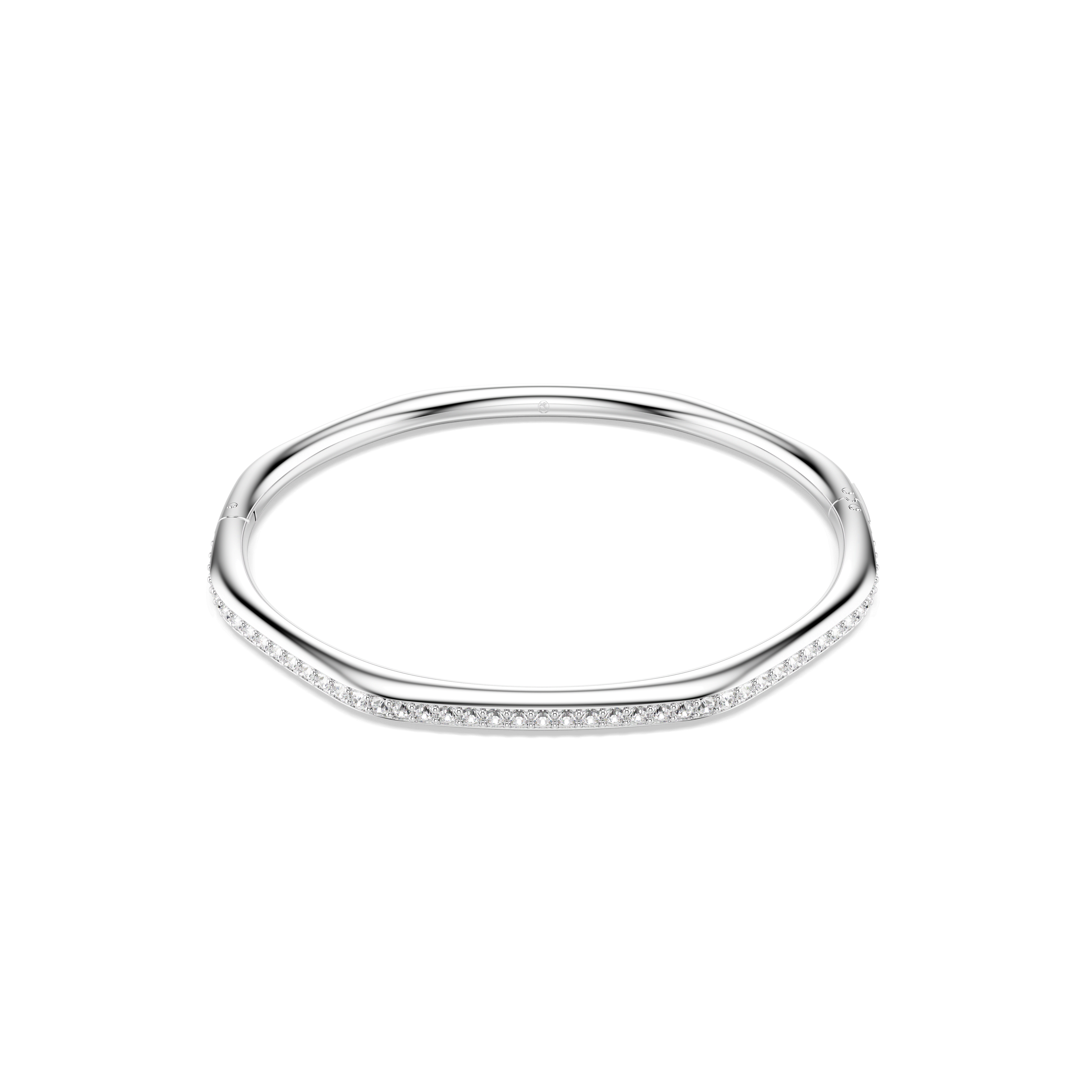 Swarovski Dextera bangle, Octagon shape, Round cut, White, Rhodium plated — article 5725223