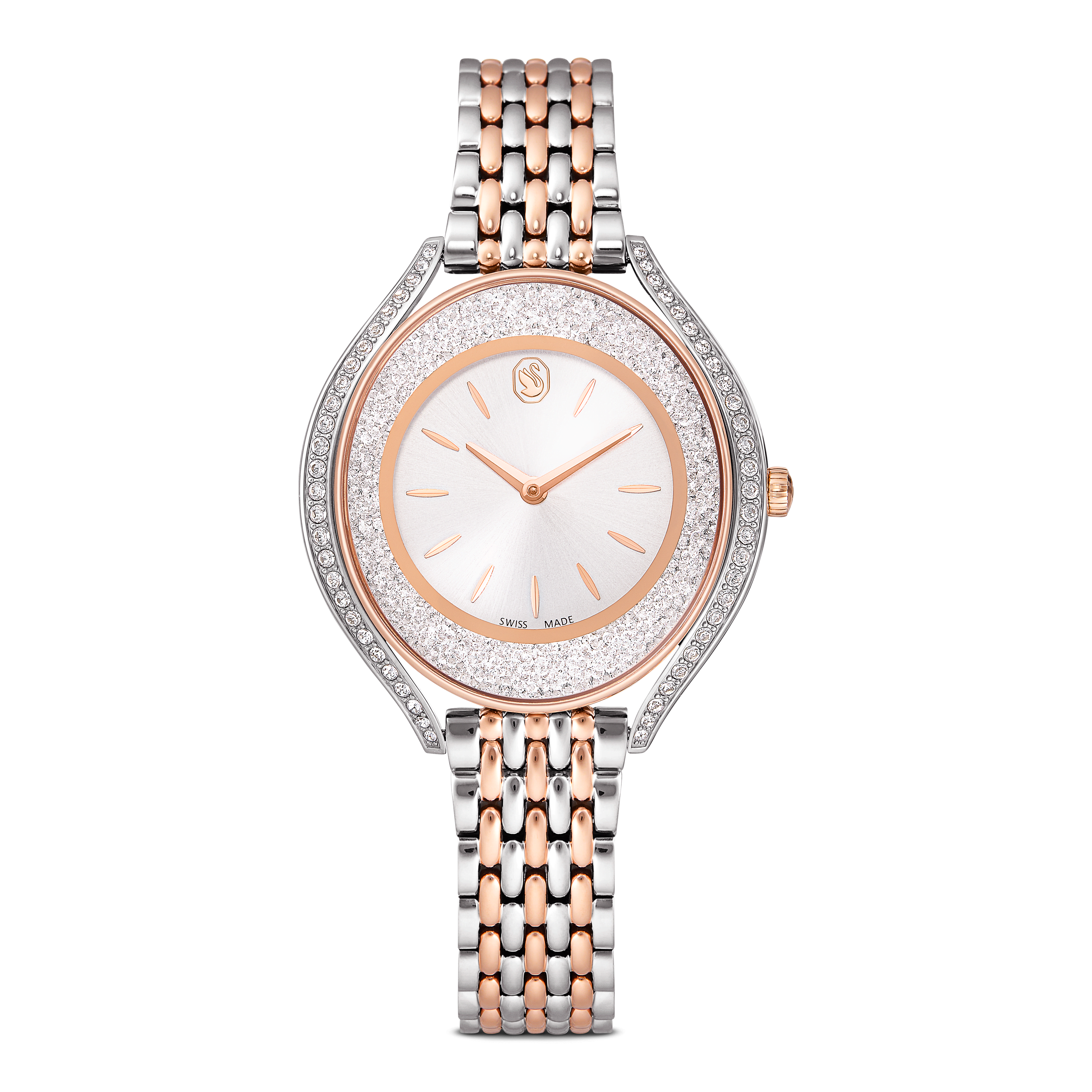 Swarovski Crystalline aura watch, Swiss Made, Metal bracelet, Rose gold tone, Mixed metal finish — article 5730162