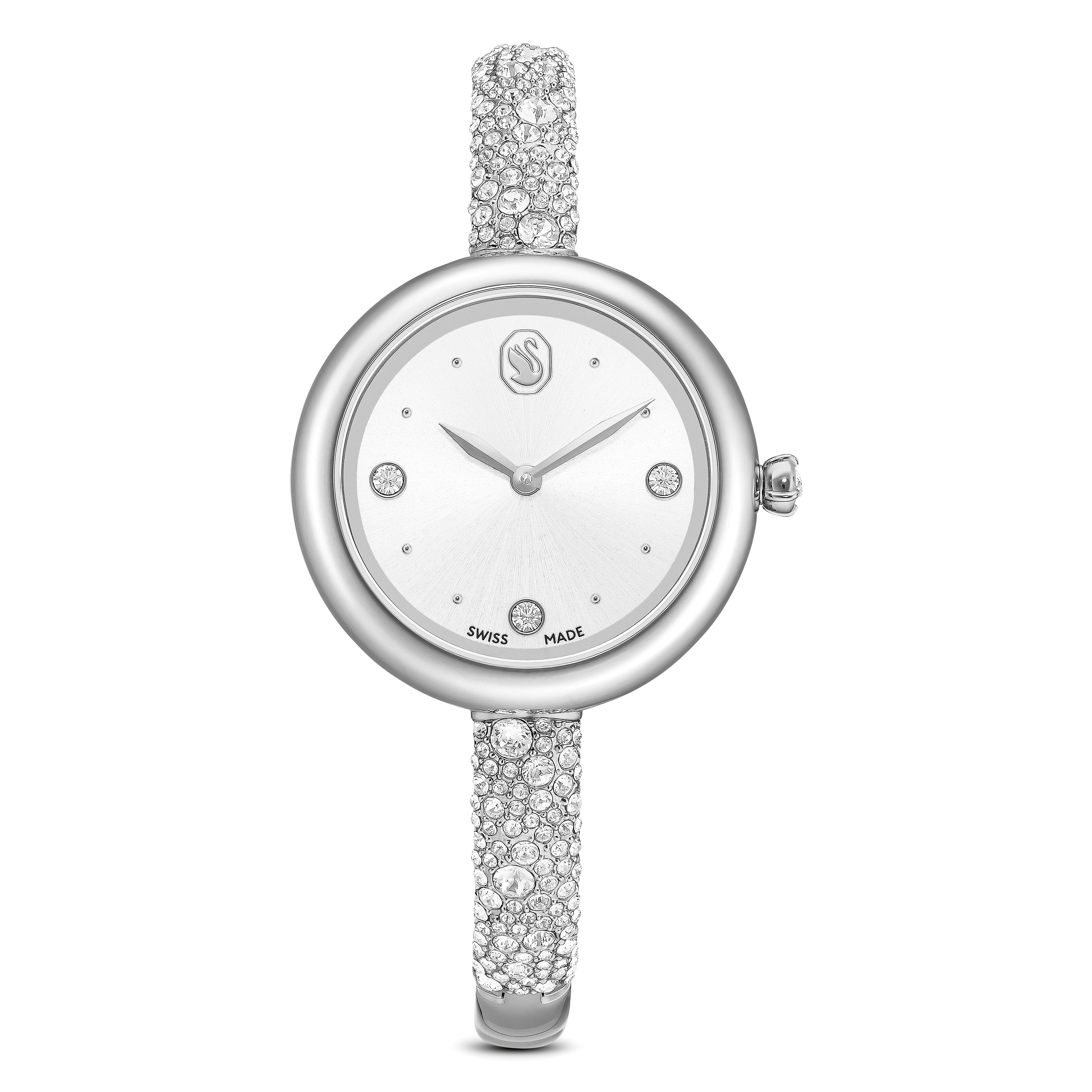 Swarovski Sublima bangle watch, Swiss Made, Metal bracelet, Silver tone, Stainless steel — article 5730369