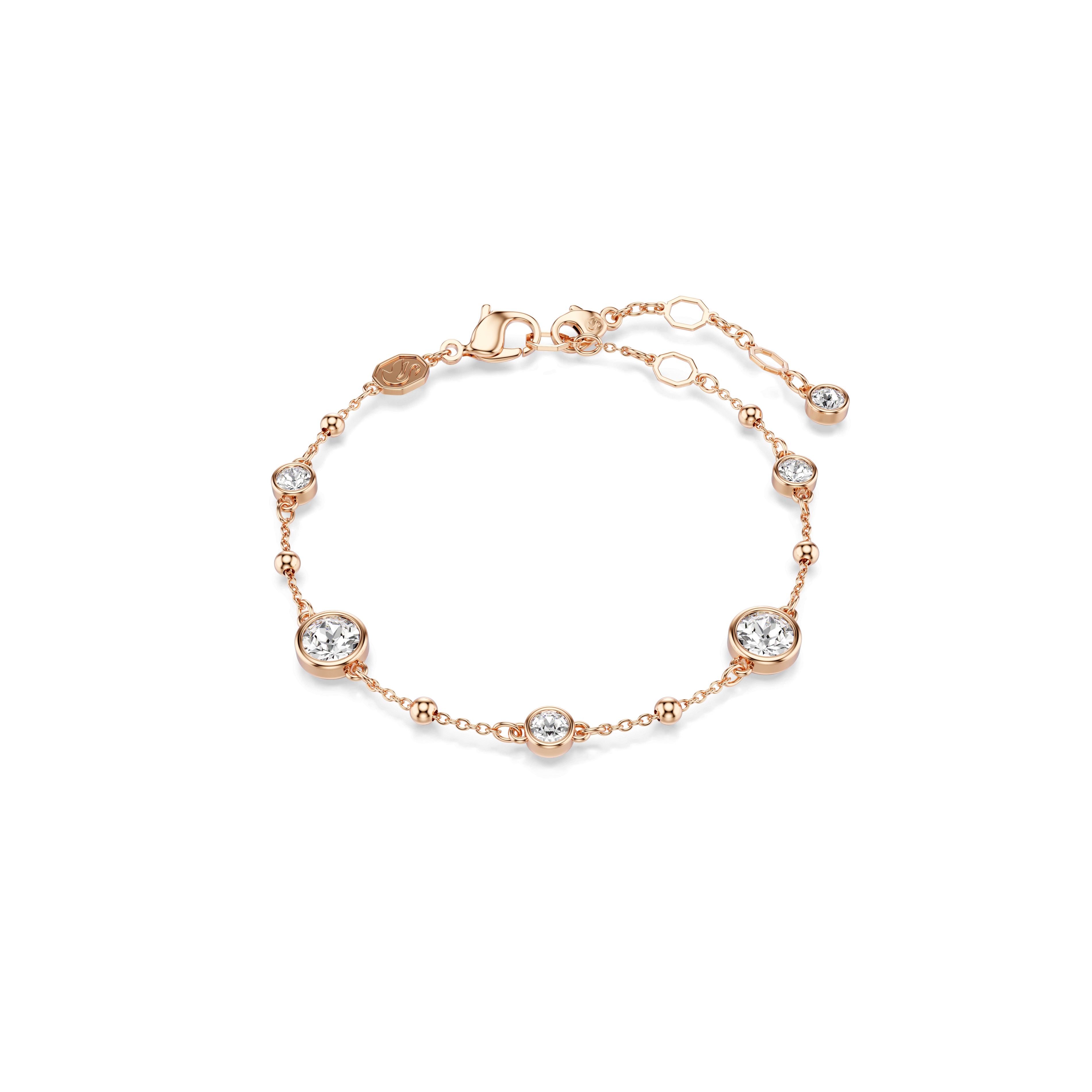 Swarovski Imber bracelet, Round cut, White, 18K rose gold finish — article 5730677
