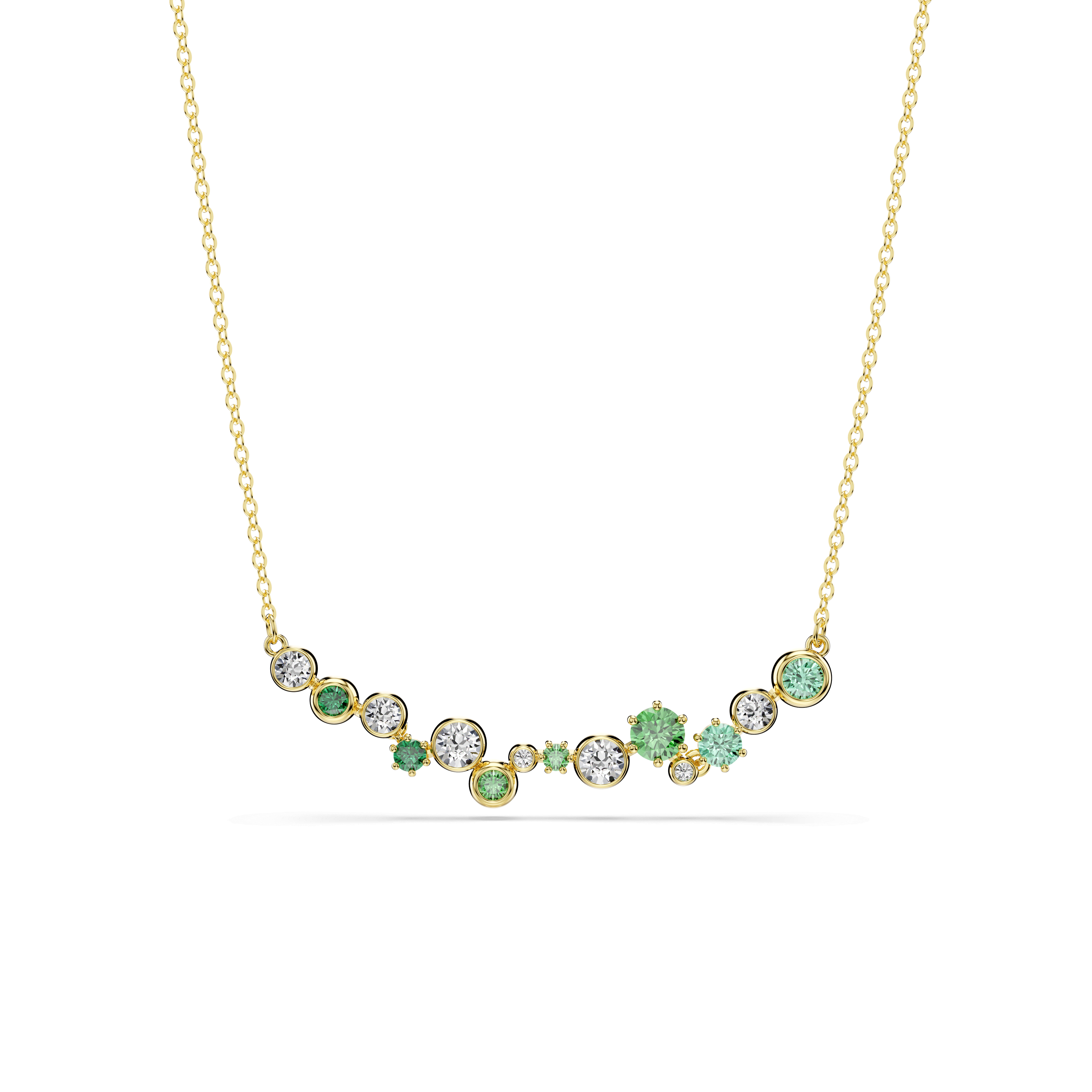 Swarovski Constella necklace, Mixed cuts, Green, 18K gold finish — article 5732247