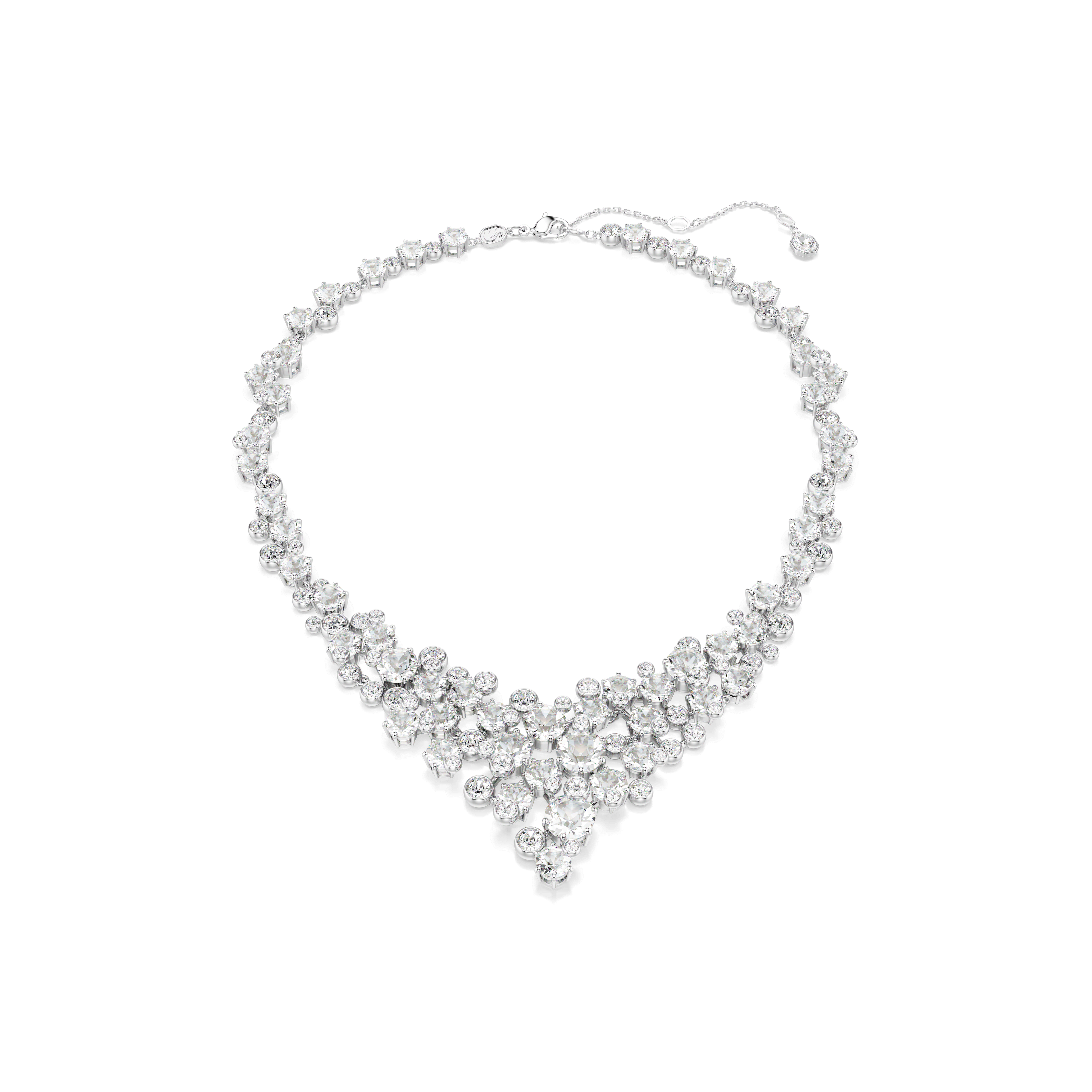 Swarovski Constella necklace, Mixed cuts, Clasp, White, Rhodium plated — article 5732249