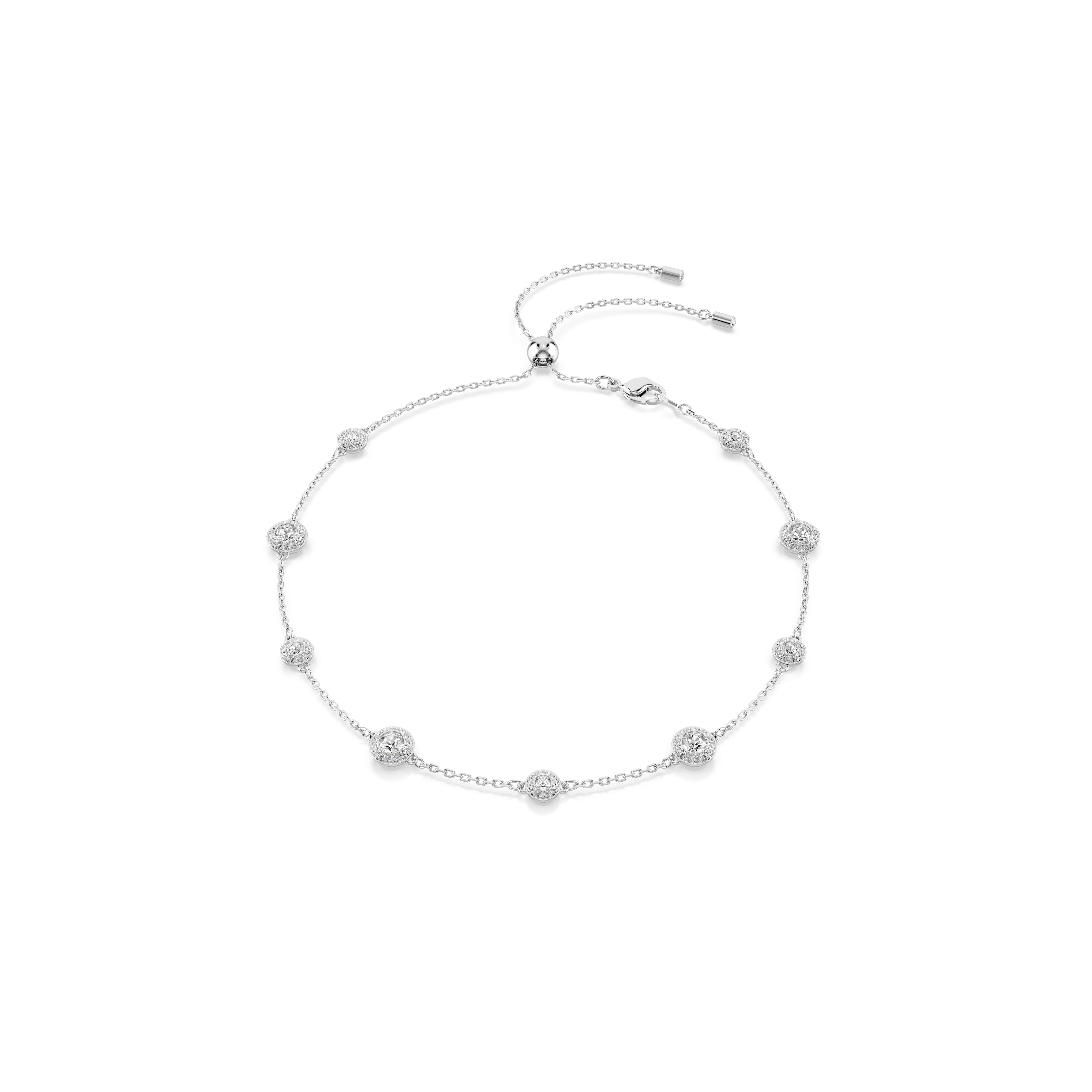 Swarovski Una Angelic necklace, Round cut, Double sided motifs, White, Rhodium plated — article 5732275