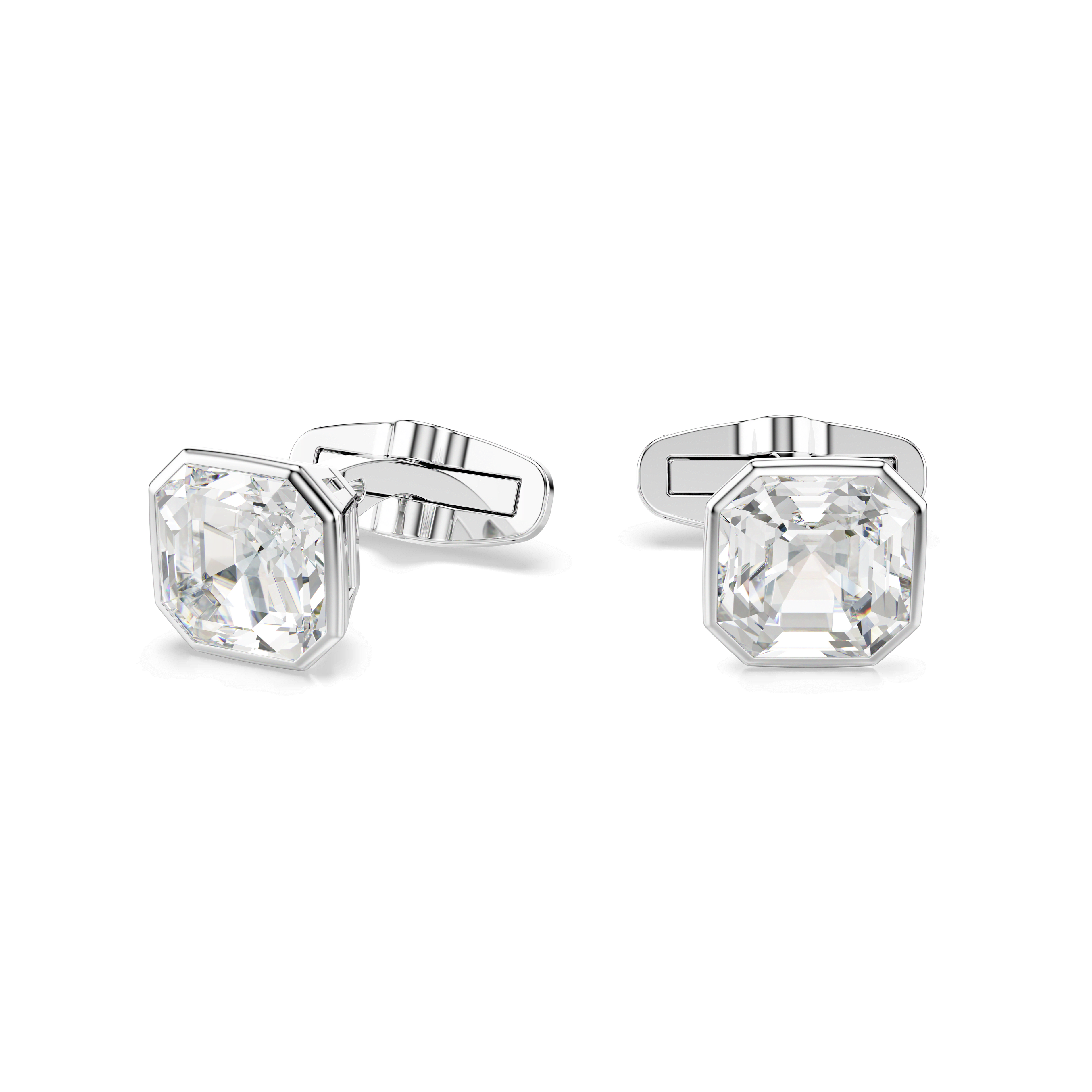 Swarovski Millenia cufflinks, Octagon cut, White, Rhodium plated — article 5733306