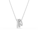 Hyperbola pendant, Round cut, White, Rhodium plated — article 5737064