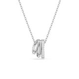 Hyperbola pendant, Round cut, White, Rhodium plated — article 5737064