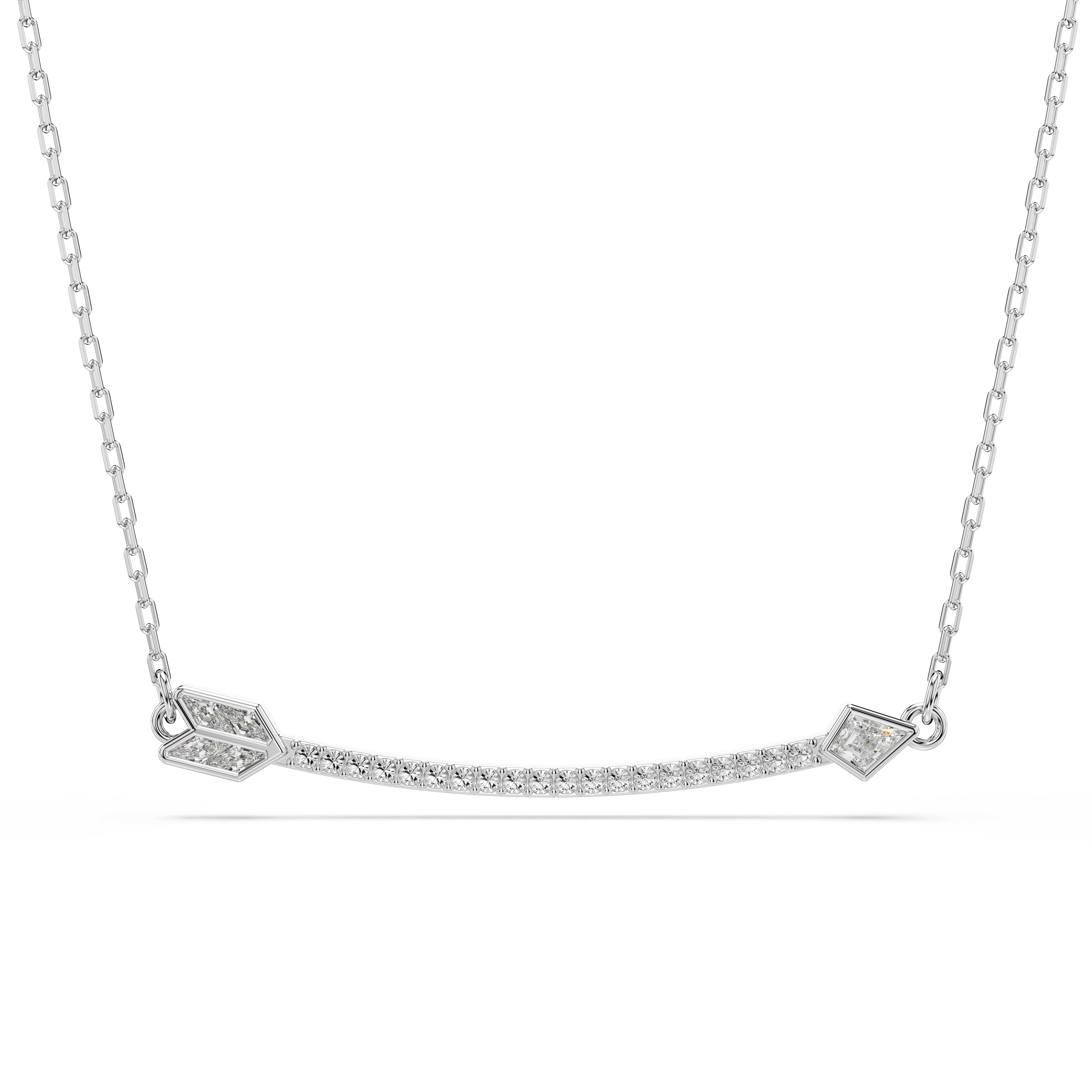 Swarovski Idyllia pendant, Mixed cuts, Arrow, White, Rhodium plated — article 5737293