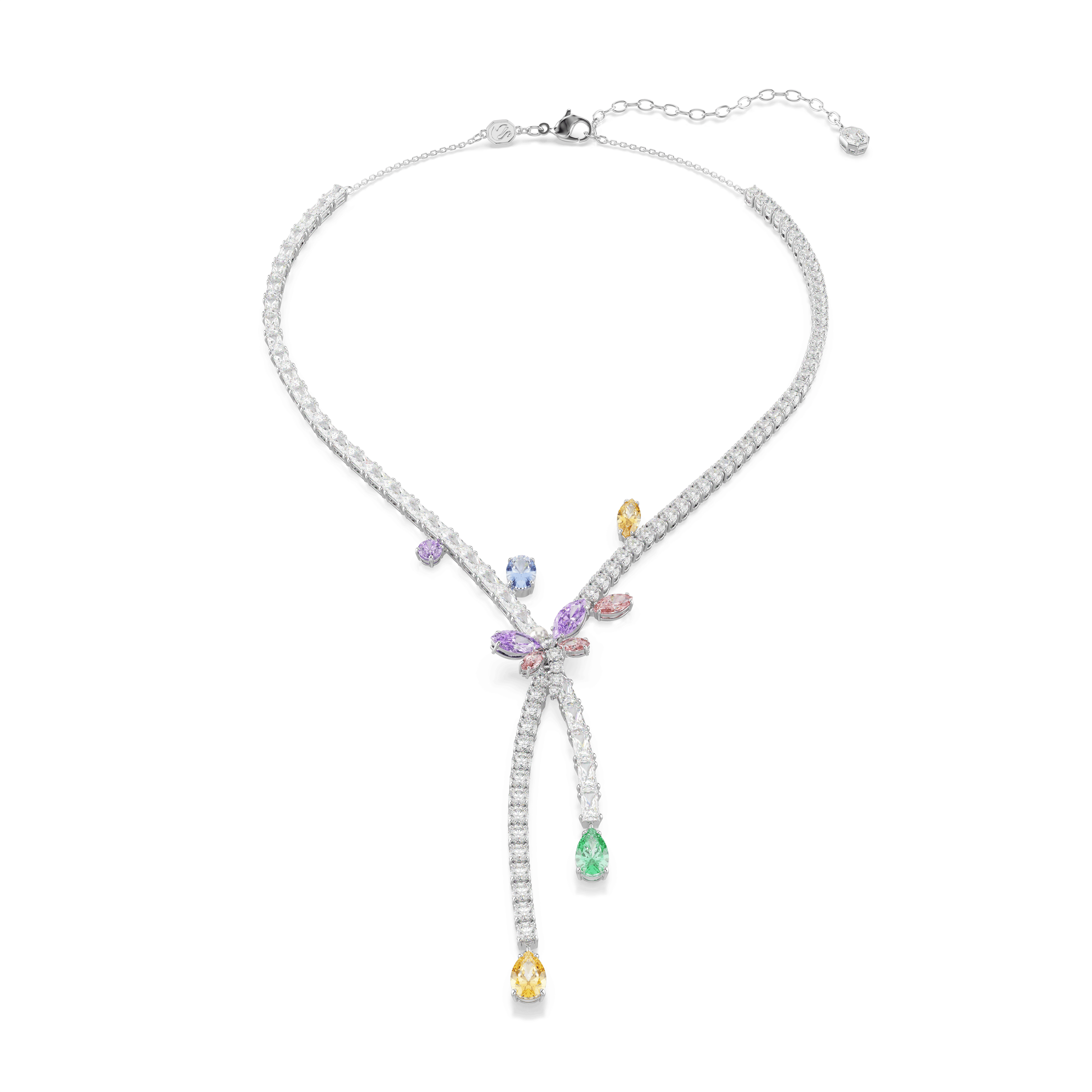 Swarovski Ariana Grande x Swarovski necklace, Mixed cuts, Dragonfly, Multicolored, Rhodium plated — article 5737424