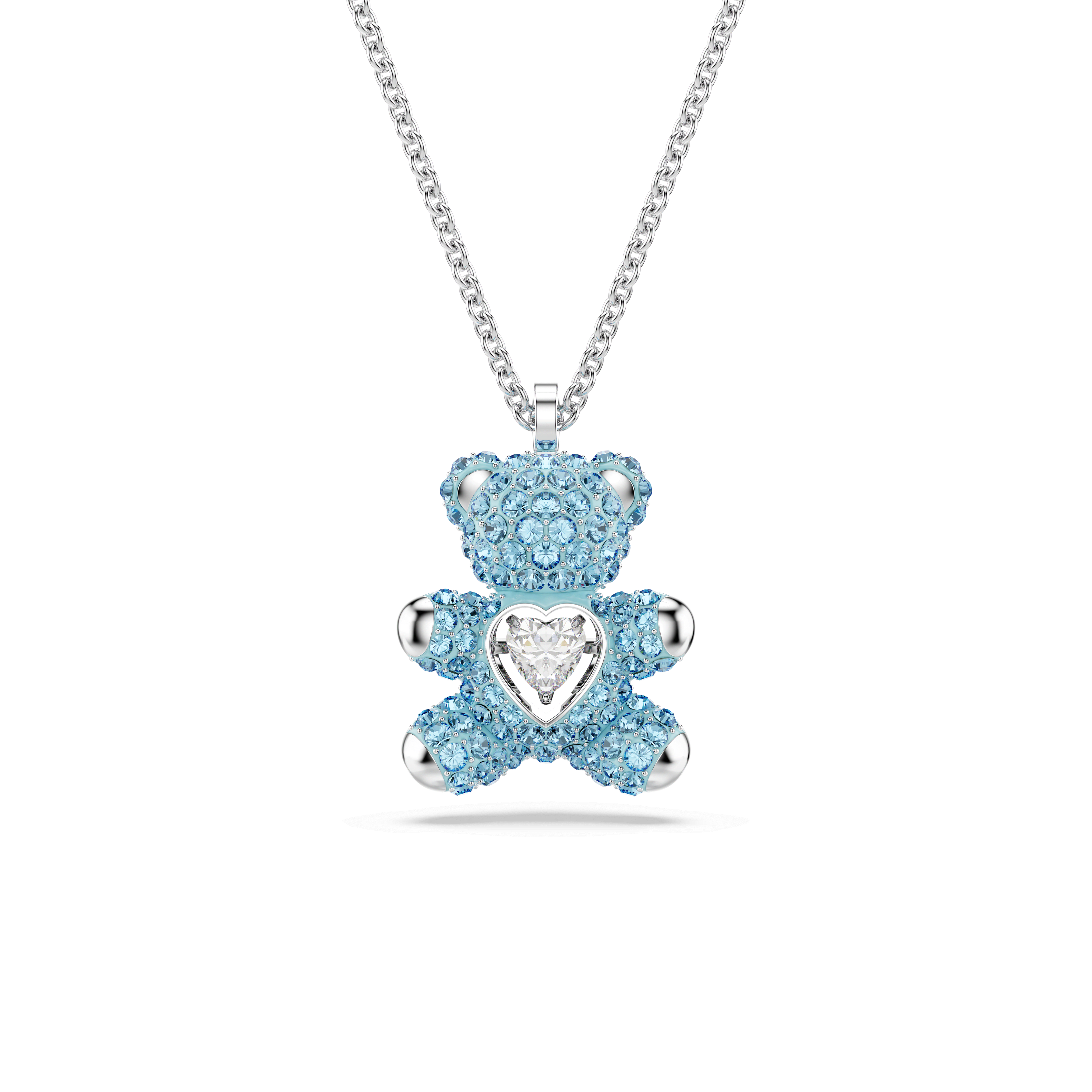 Swarovski Teddy pendant, Bear, Blue, Rhodium plated — article 5737620