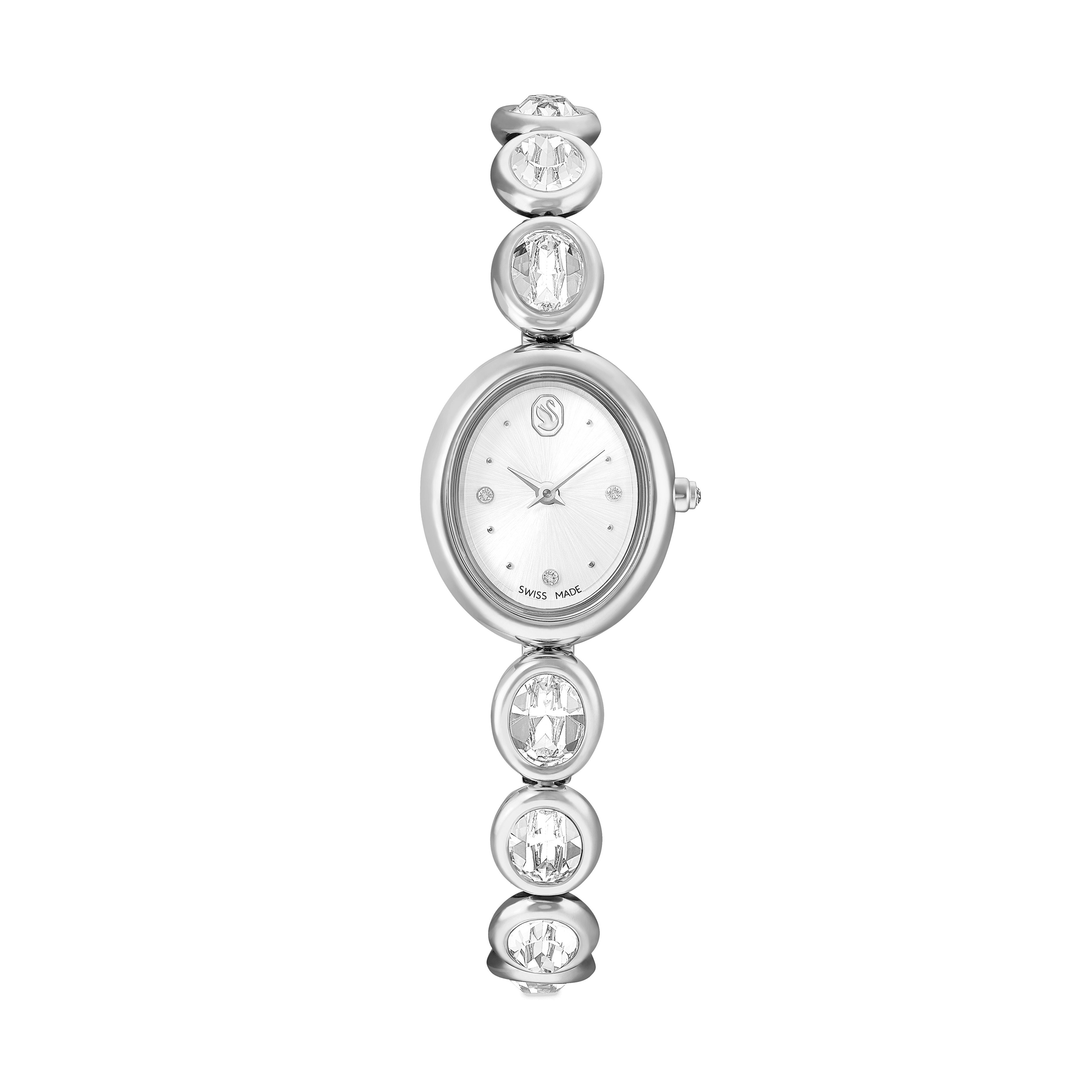 Swarovski Imber oval watch, Swiss Made, Metal bracelet, Silver tone, Stainless steel — article 5740826