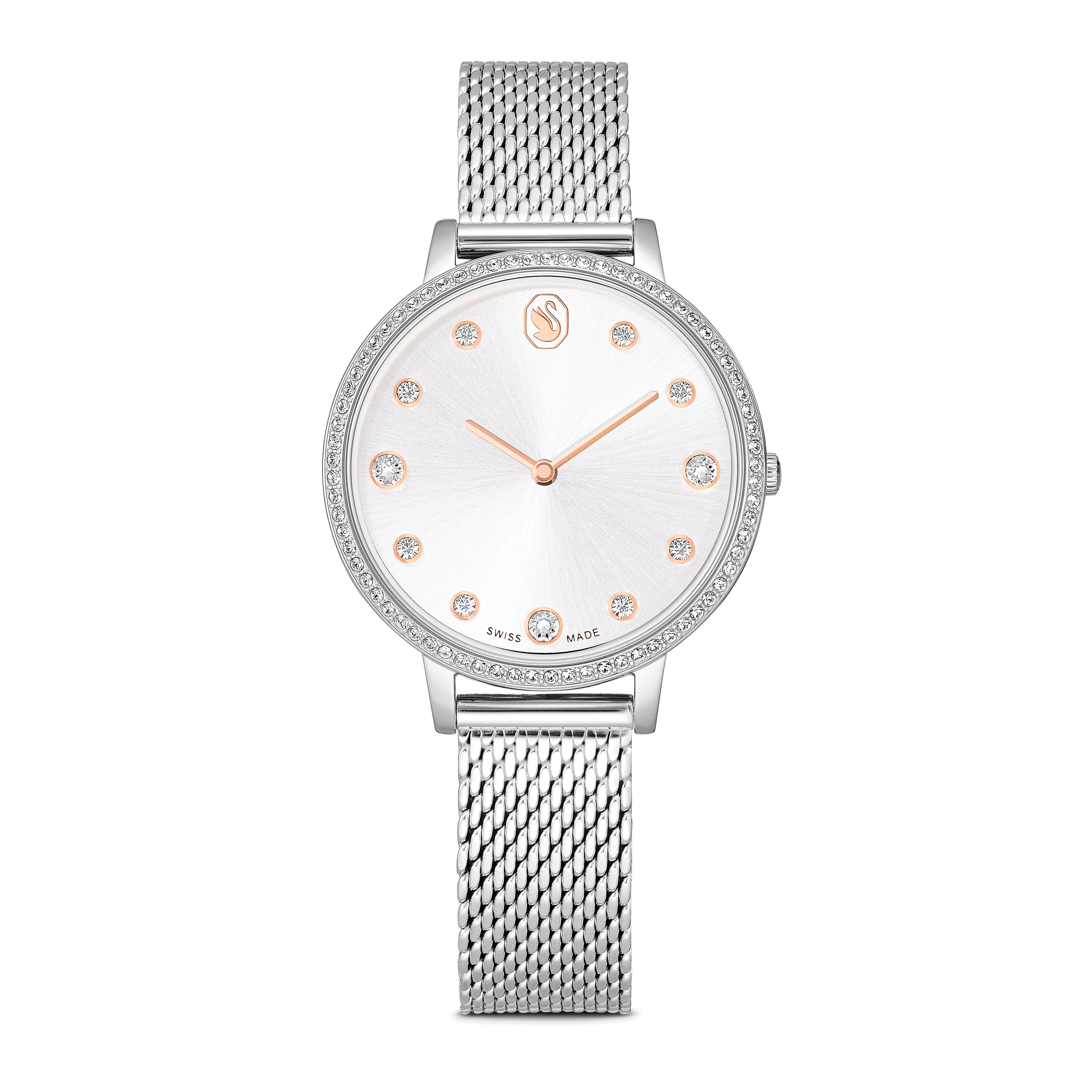 Swarovski Clarica watch, Swiss Made, Metal bracelet, Silver tone, Stainless steel — article 5740971