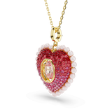 Idyllia pendant, Mixed cuts, Heart, Pink, 18K gold finish — article 5742958