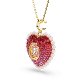 Idyllia pendant, Mixed cuts, Heart, Pink, 18K gold finish — article 5742958