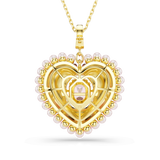 Idyllia pendant, Mixed cuts, Heart, Pink, 18K gold finish — article 5742958