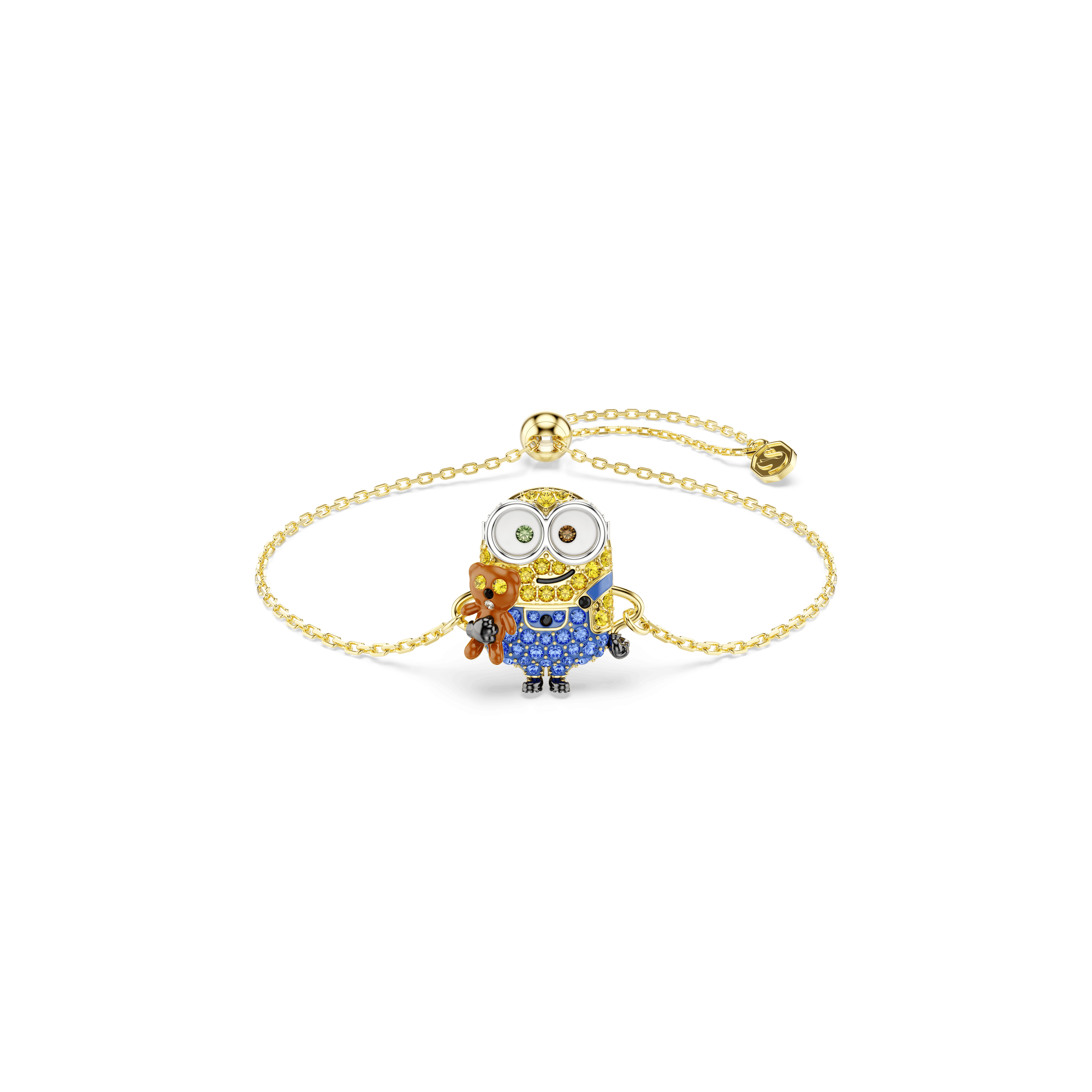 Swarovski Minions Bob bracelet, Pavé, Multicolored, 18K gold finish — article 5743386
