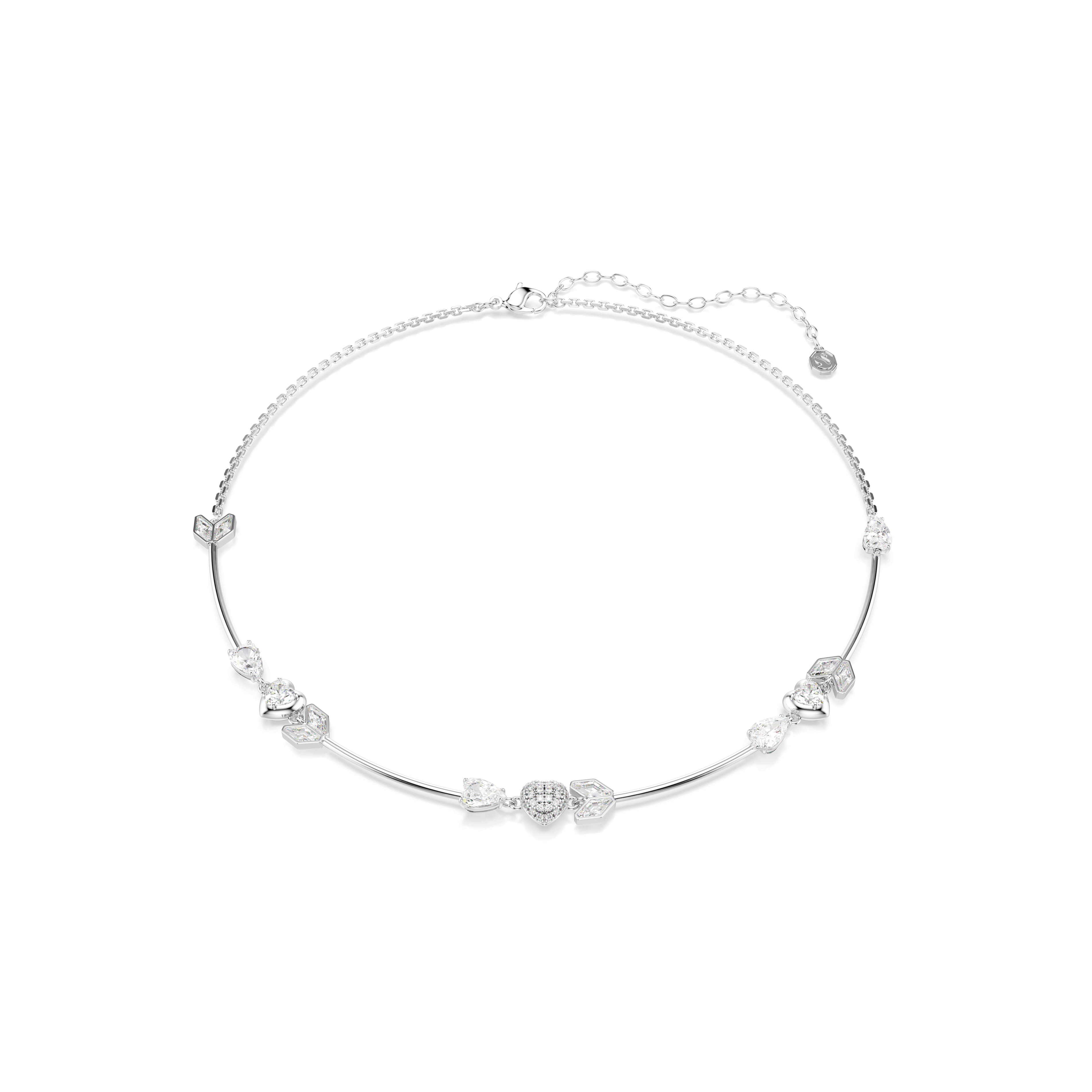 Swarovski Idyllia necklace, Heart with arrow, White, Rhodium plated — article 5743411