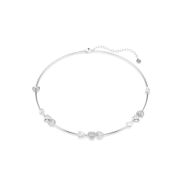 Idyllia necklace, Heart with arrow, White, Rhodium plated — article 5743411