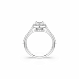 Una Angelic motif ring, Mixed cuts, Heart, White, Rhodium plated — article 5744046