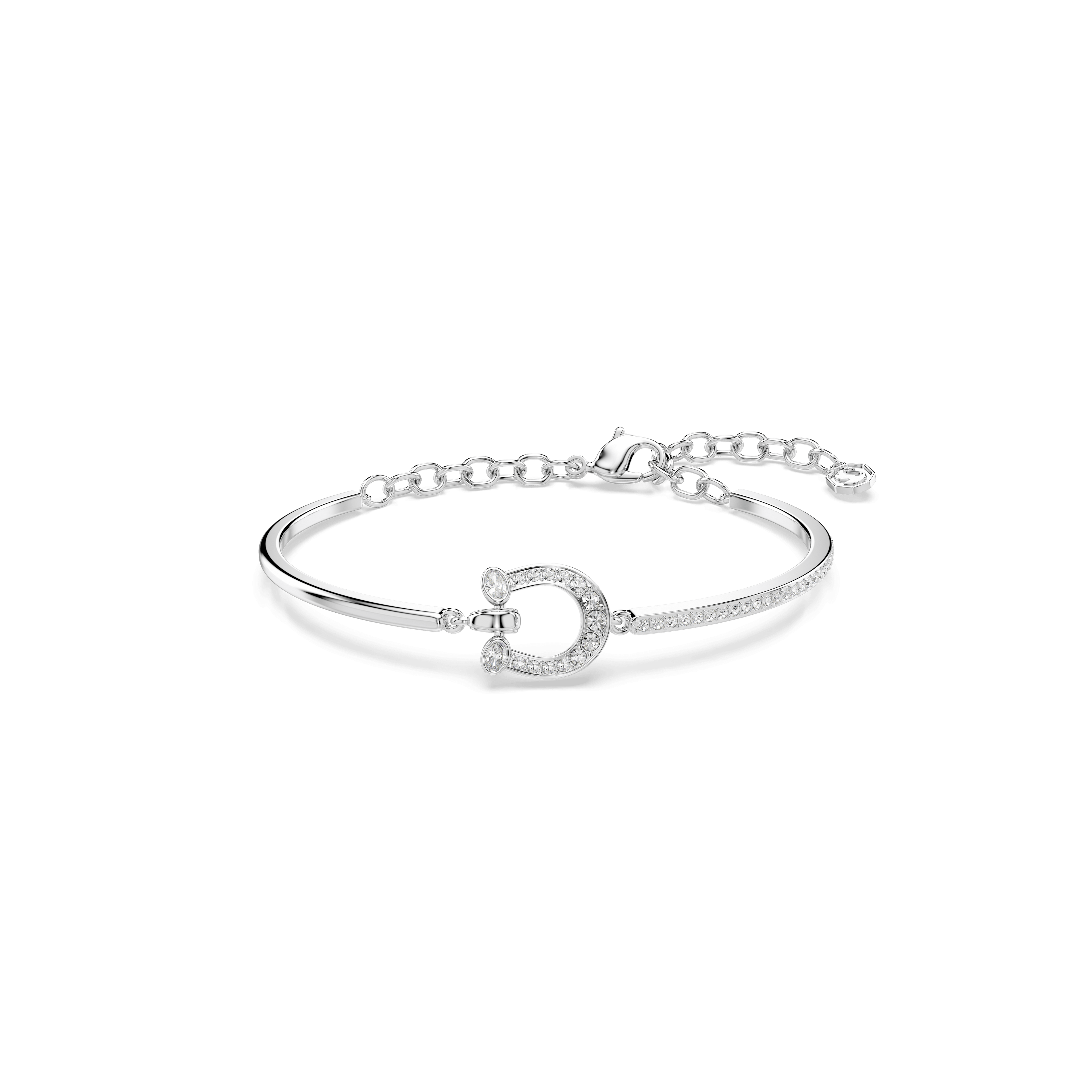 Swarovski Symbolica bracelet, Pavé, Horse shoe, White, Rhodium plated — article 5746220