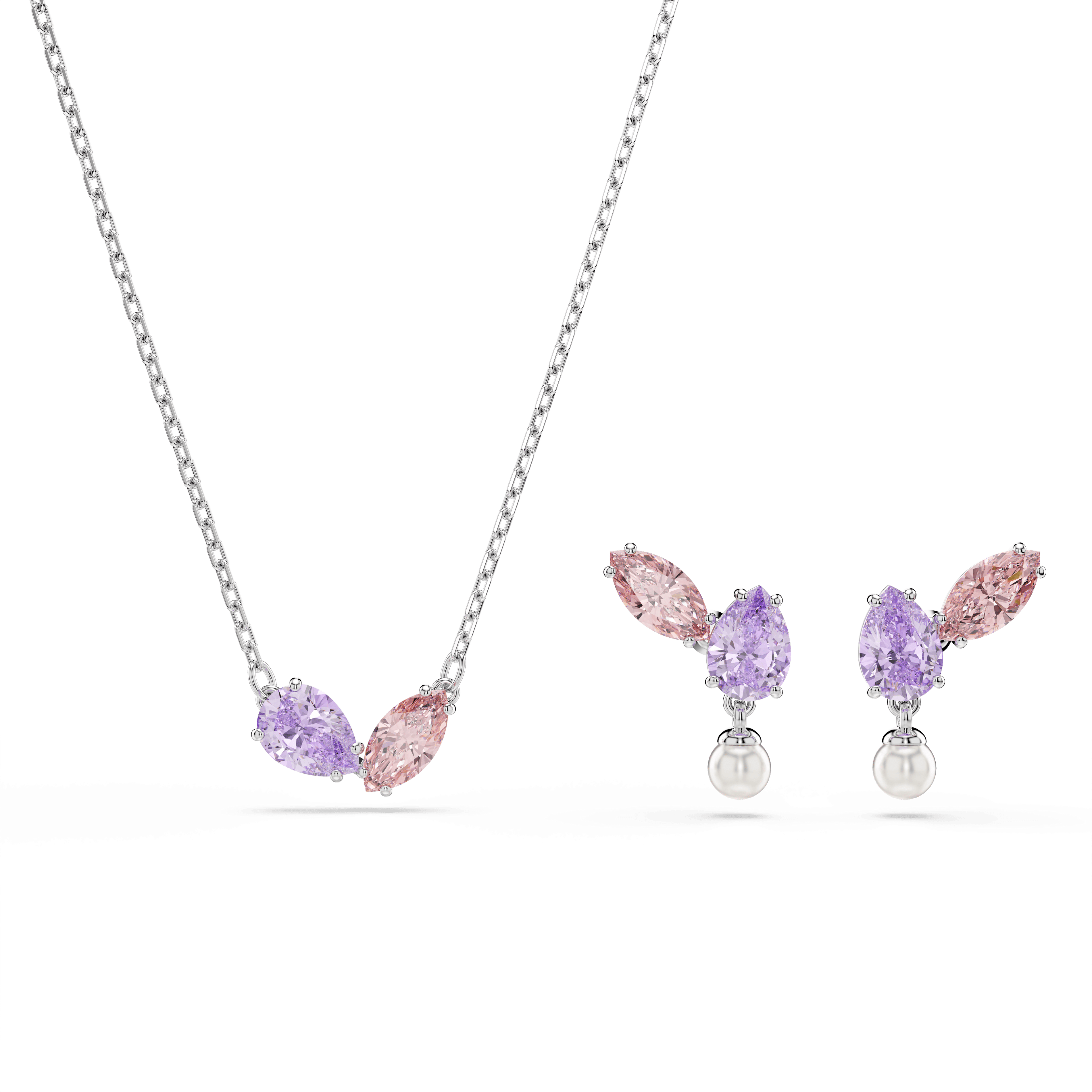 Swarovski Ariana Grande x Swarovski set, Mixed cuts, Multicolored, Rhodium plated — article 5746577