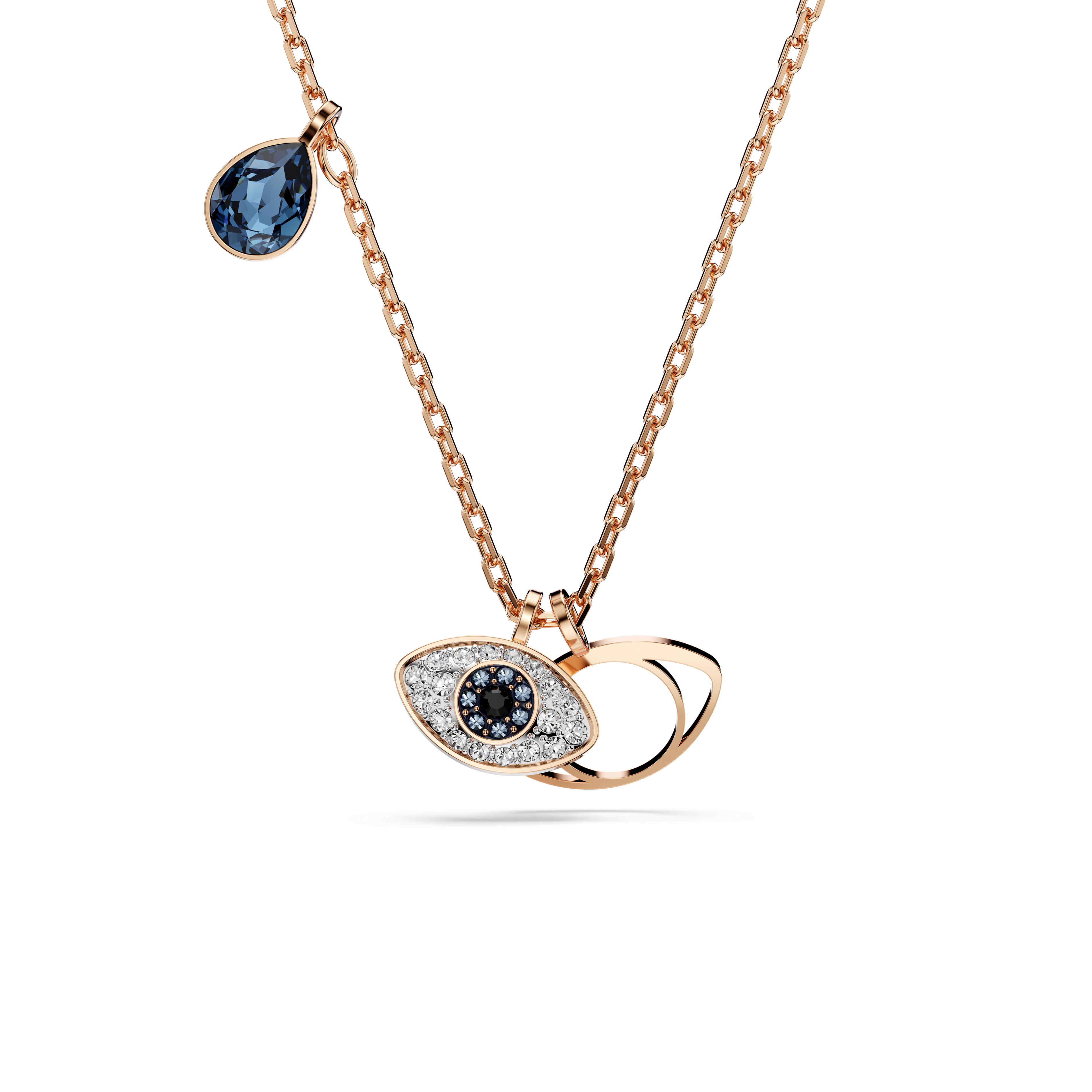 Swarovski Symbolica pendant, Eye, Multicolored, 18K rose gold finish — article 5747533