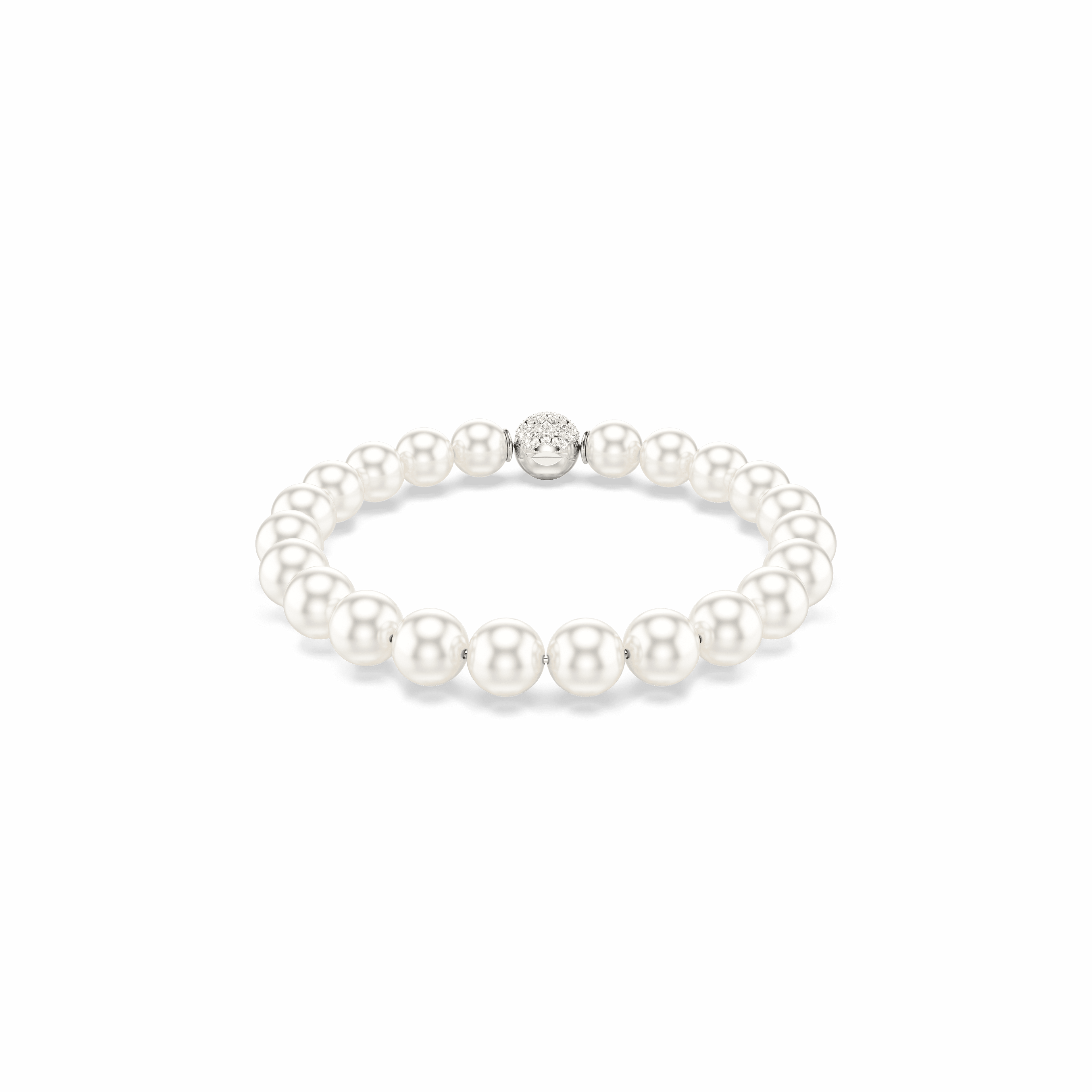 Swarovski Matrix bracelet, Crystal pearl, White, Rhodium plated — article 5747747